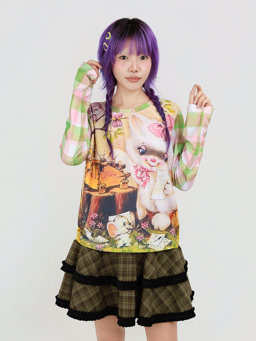 Vintage Garden Cat Top - Nihon Kids by Land Decora