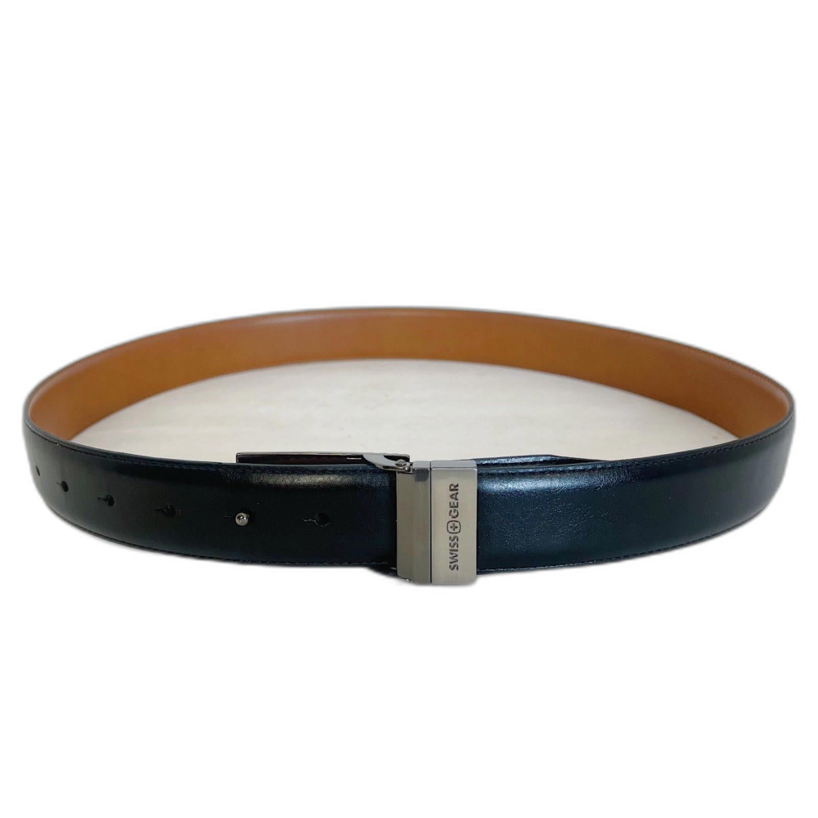 Swiss Gear Men's Black Leather Reversible Belt Size 34 36 by Hot Girl Secondhand