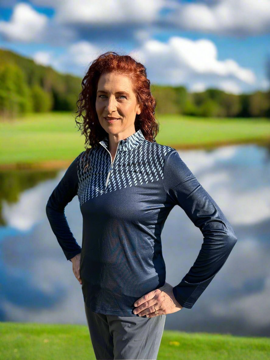 Blue By You Long Sleeve Polo by Putter Girl