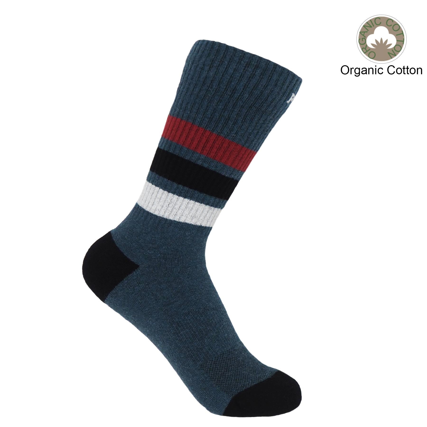Striped Organic Women's Sport Socks - Navy by Peper Harow