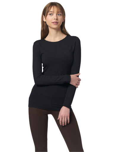 Long Sleeve Modal Crew Neck Top by A to Z Tees