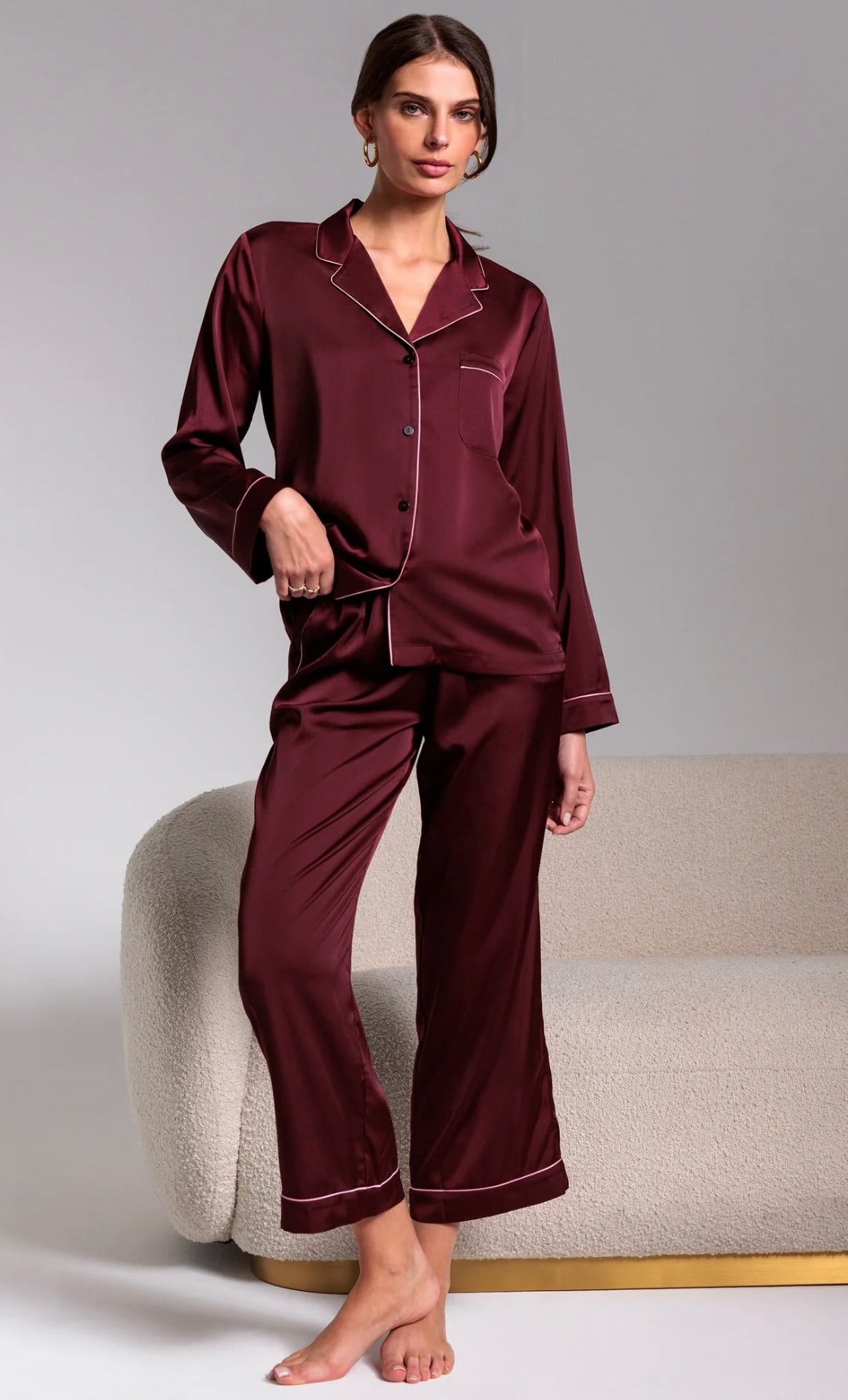 Generation Love Elina Pajama Set in Malbec Pink by Sierra Deene