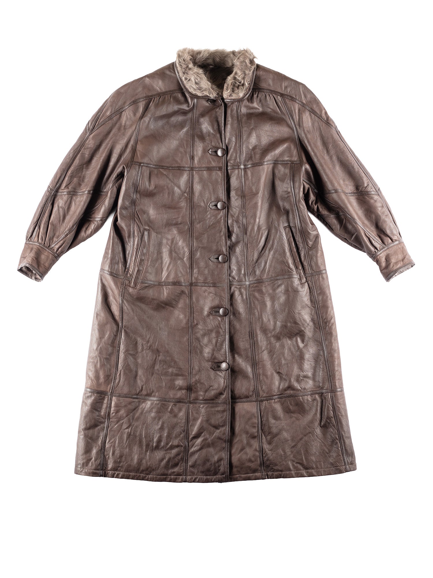 Vintage 90's Women Sheepskin Coat in Brown by Northern Grip
