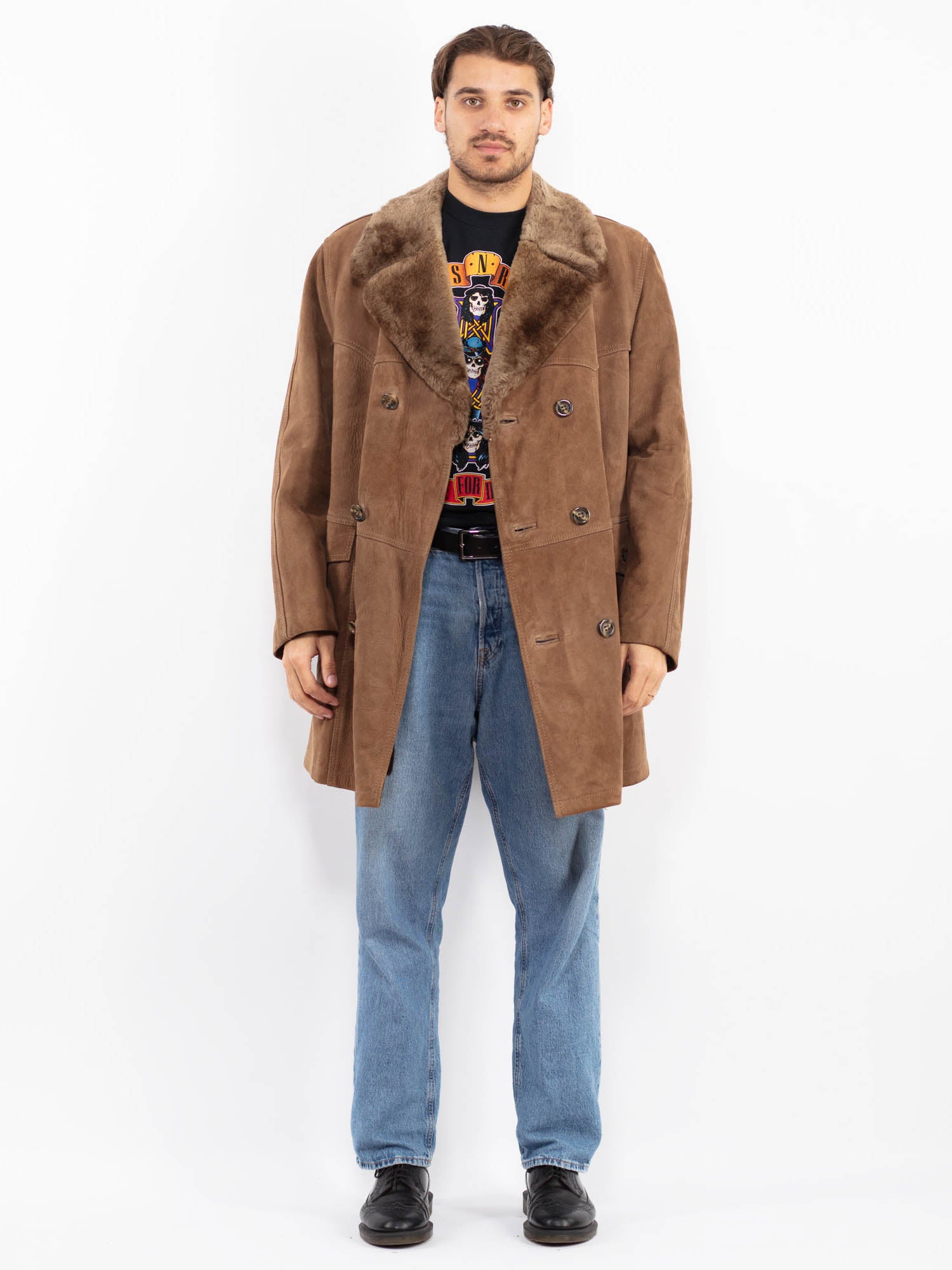Vintage 70's Men Western Suede Coat in Brown by Northern Grip