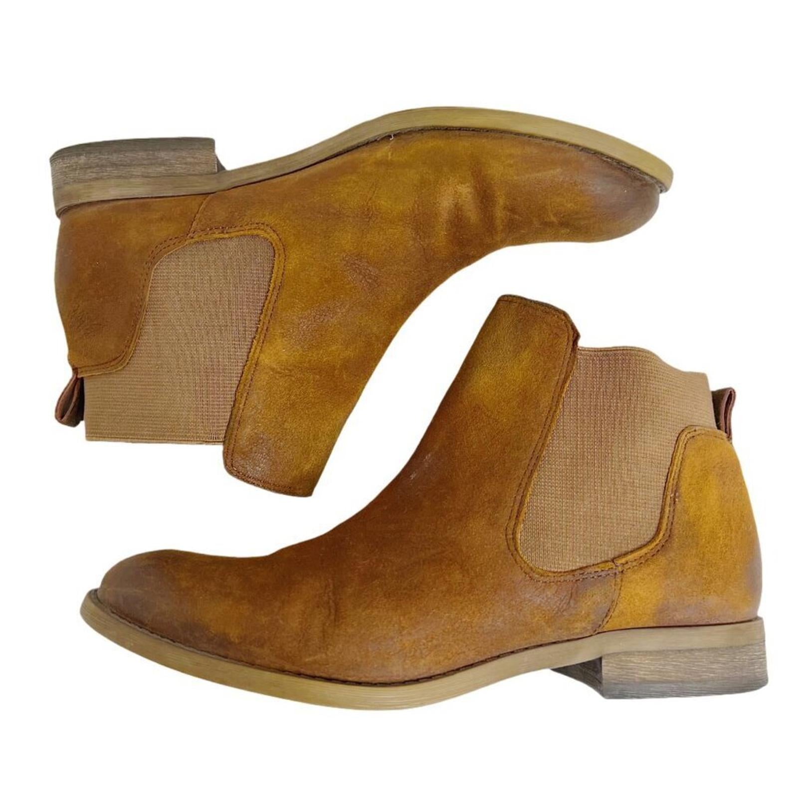 Franco Sarto Kabrina Brown Suede Distressed Leather Booties Boots Size by Hot Girl Secondhand