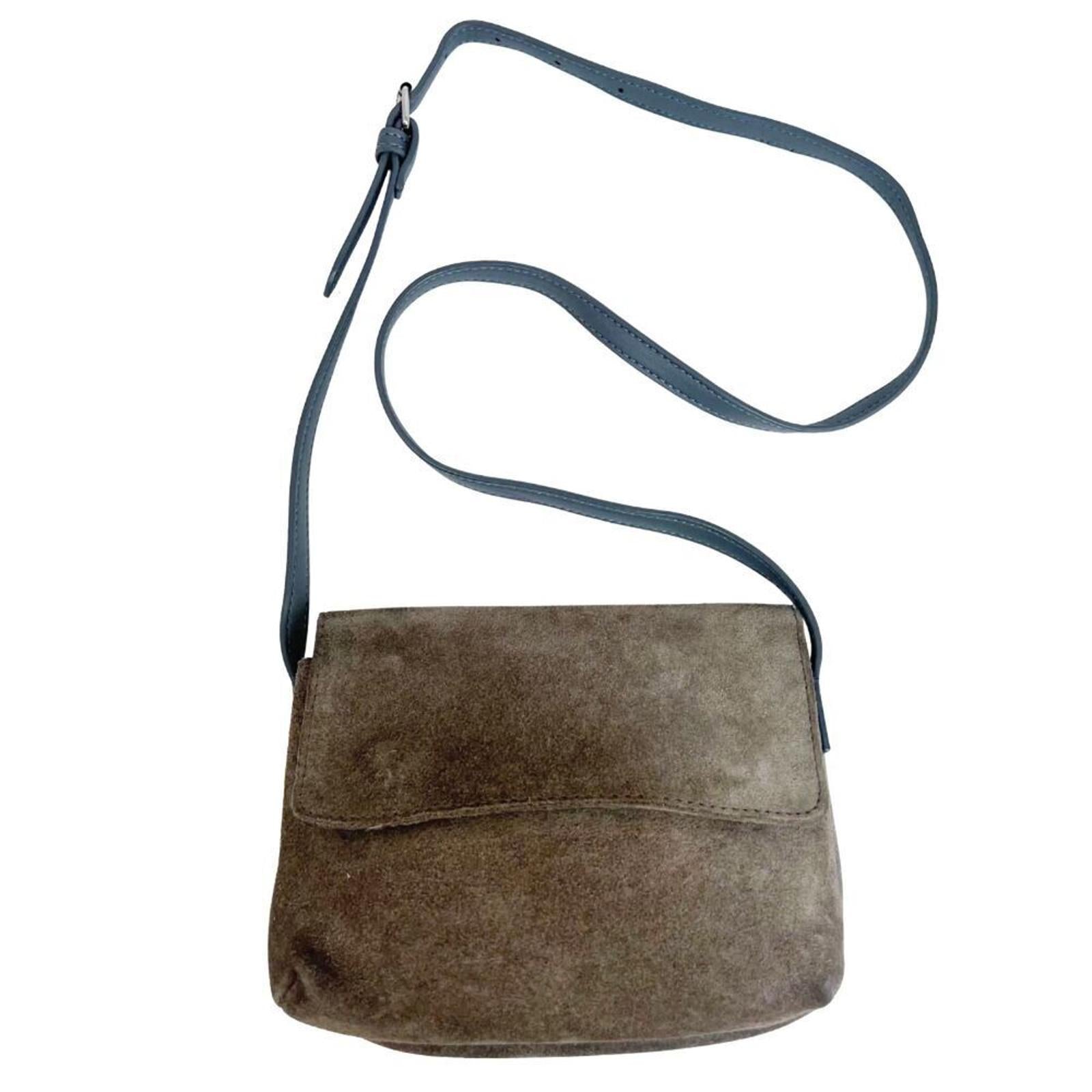 Urban Outfitters UO Grey Suede Crossbody Bag Foldover Purse by Hot Girl Secondhand