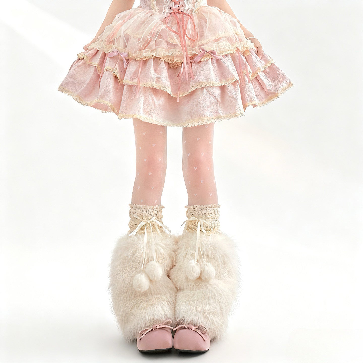 Y2K Faux Fur Leg Warmers - 2 Bears by Land Decora