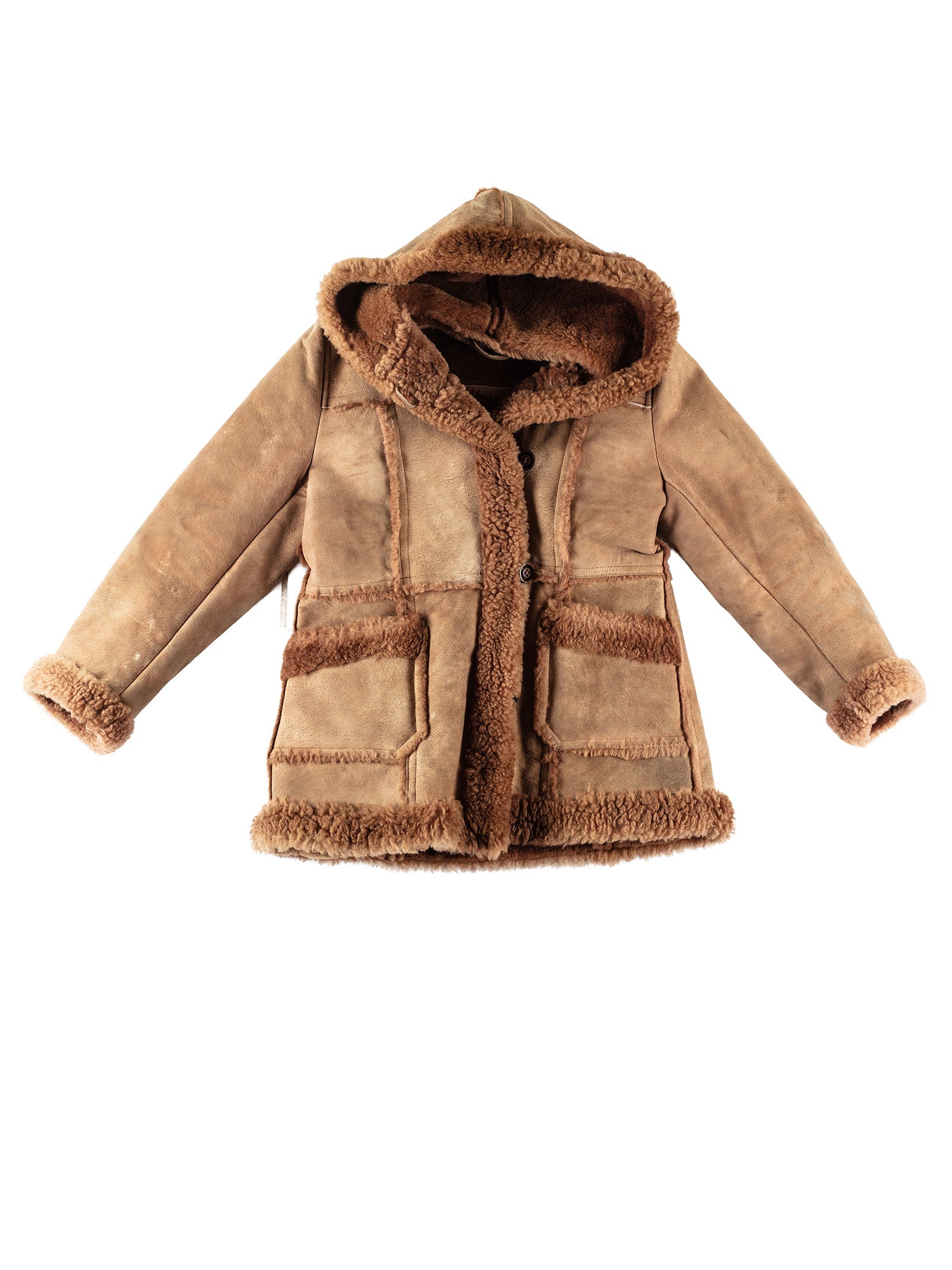 Vintage 70's Women Penny Lane Sheepskin Coat in Brown by Northern Grip