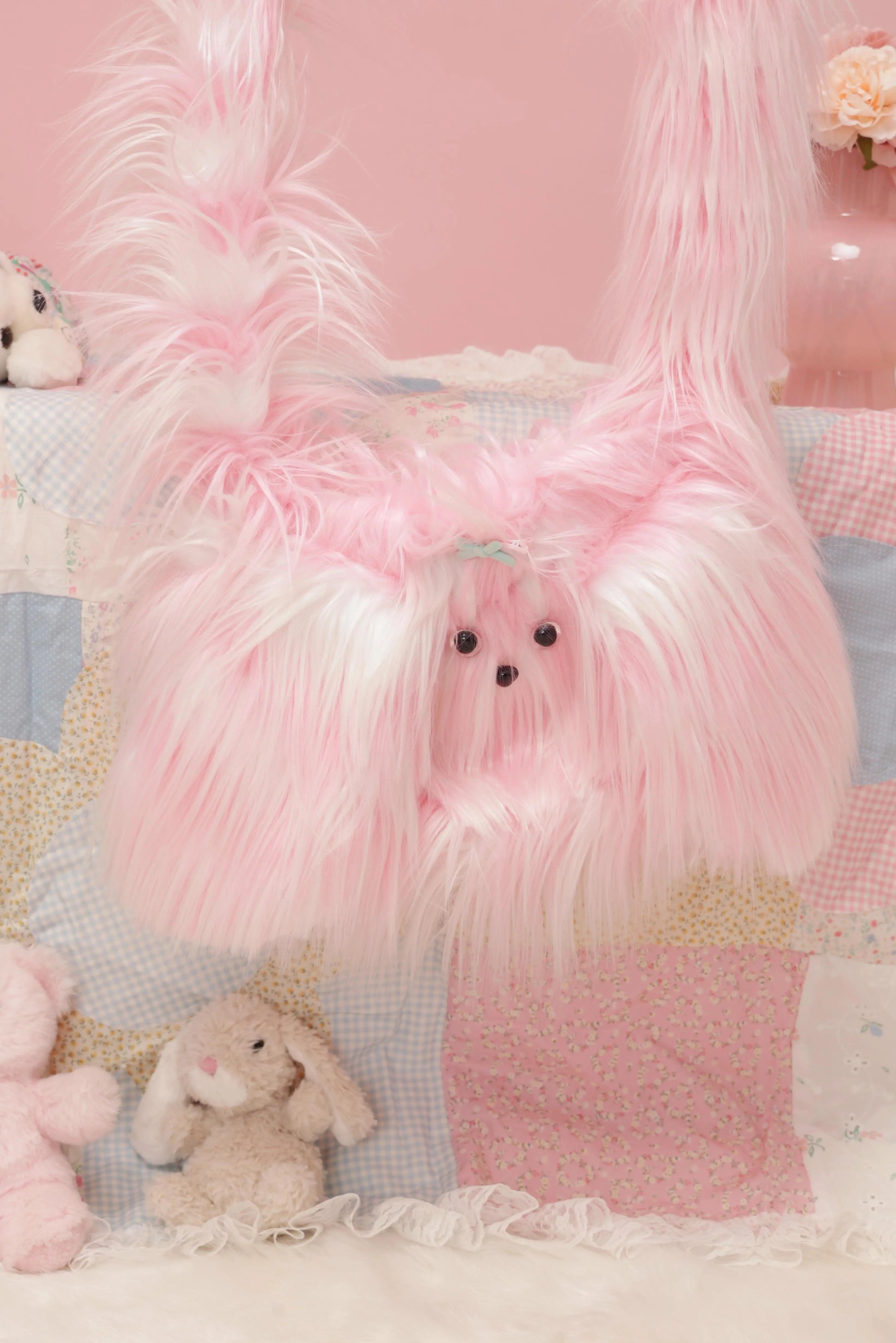 KidCore Pink Puppy Plush Bag | SemenCoicis Cute & Nostalgic Accessories by Land Decora