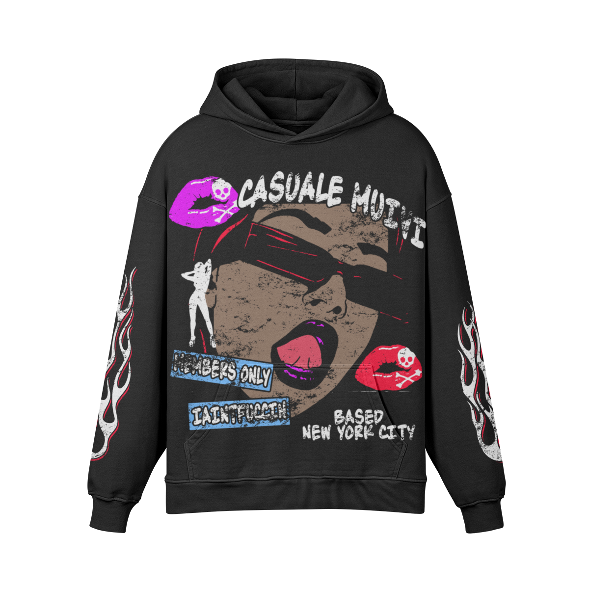 Lethal Tongue Kiss Hoodie by Casuale Muivi