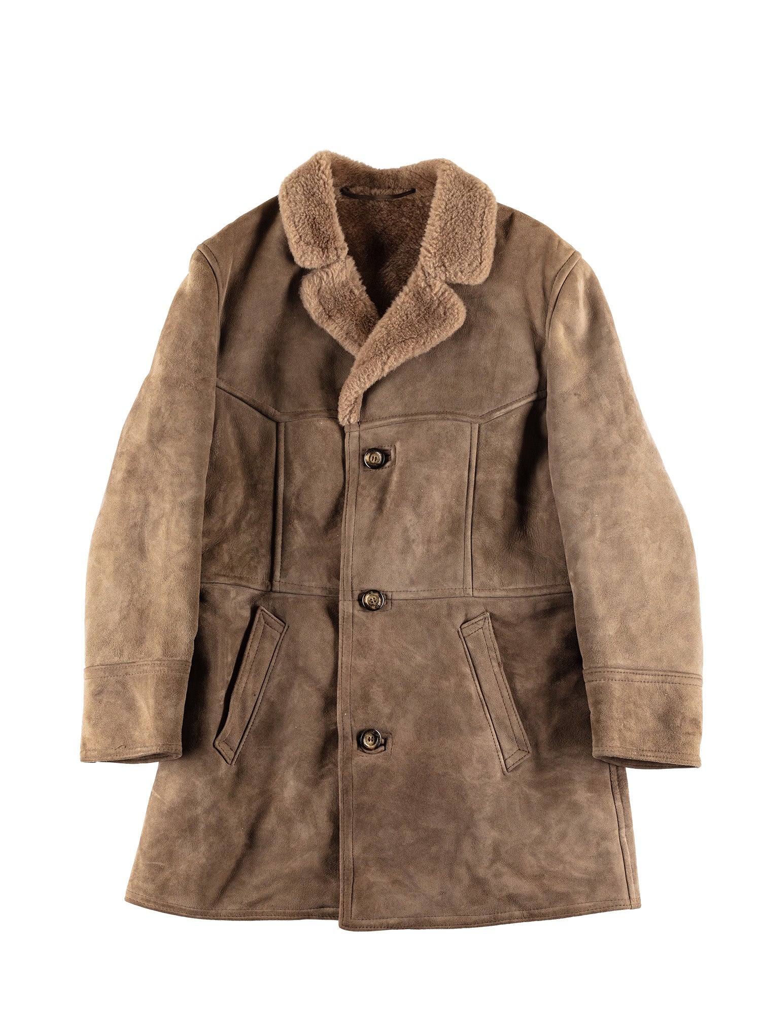 Vintage 70's Men Sheepskin Coat in Beige by Northern Grip