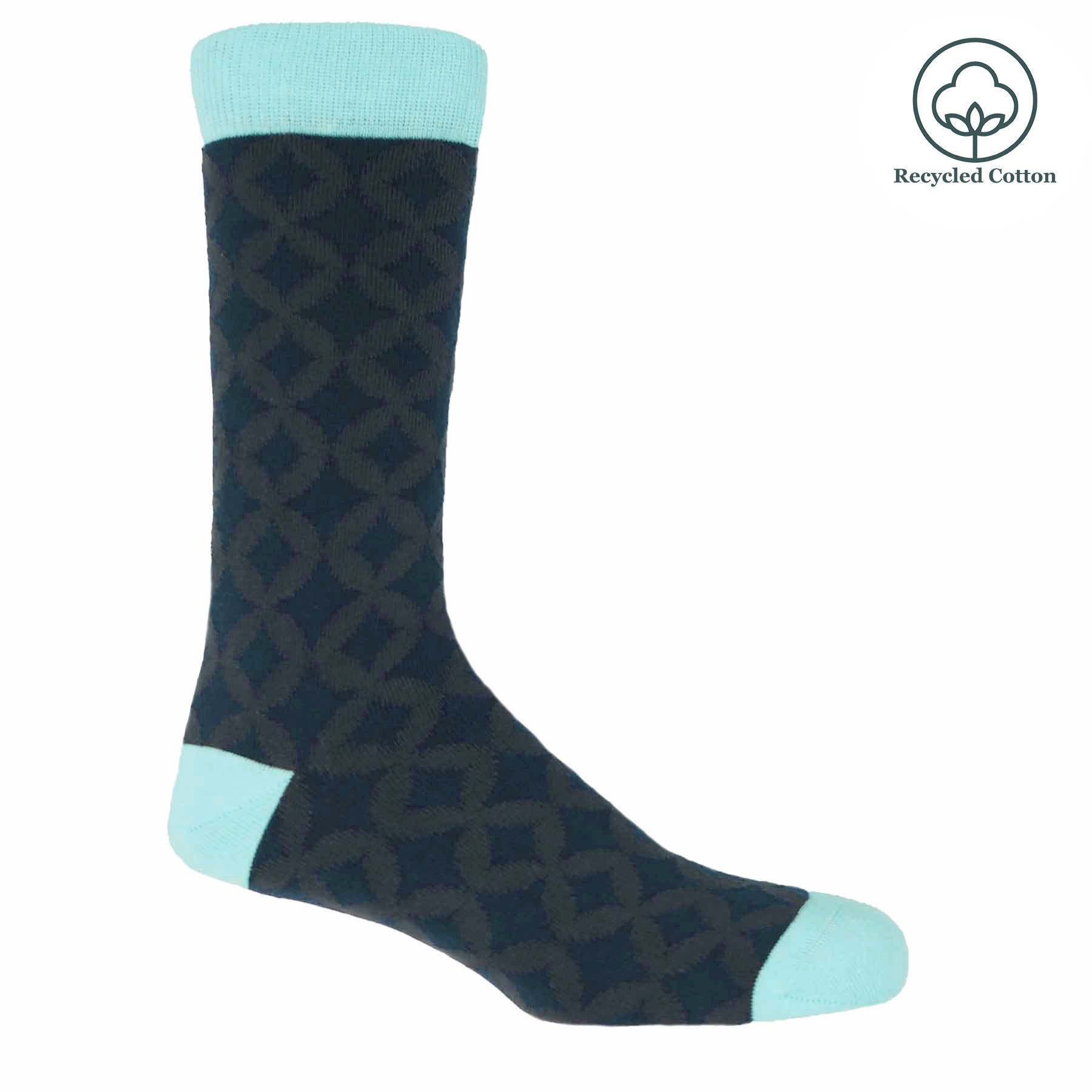 Mosaic Men's Socks - Navy by Peper Harow