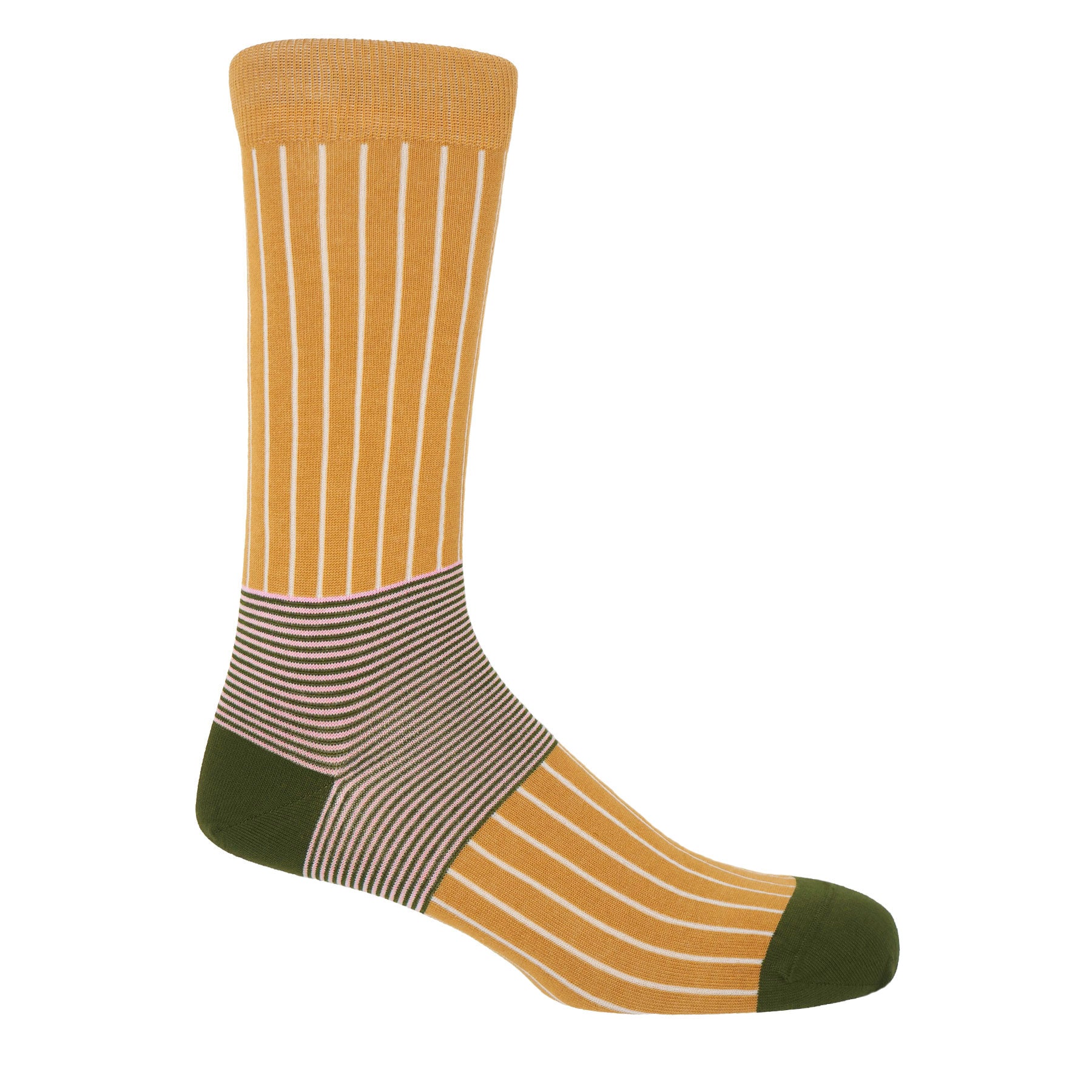 Oxford Stripe Men's Socks - Mustard by Peper Harow