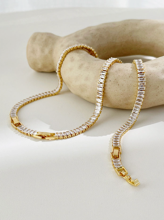 TALIA TENNIS NECKLACE (18K GOLD PLATED) by RAËLIV