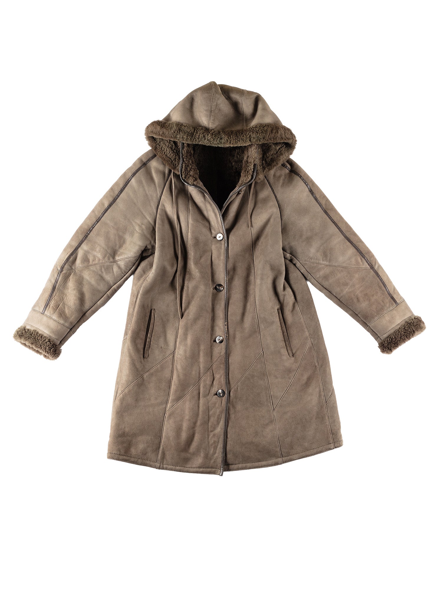 Vintage 90's Women Sheepskin Coat in Gray by Northern Grip