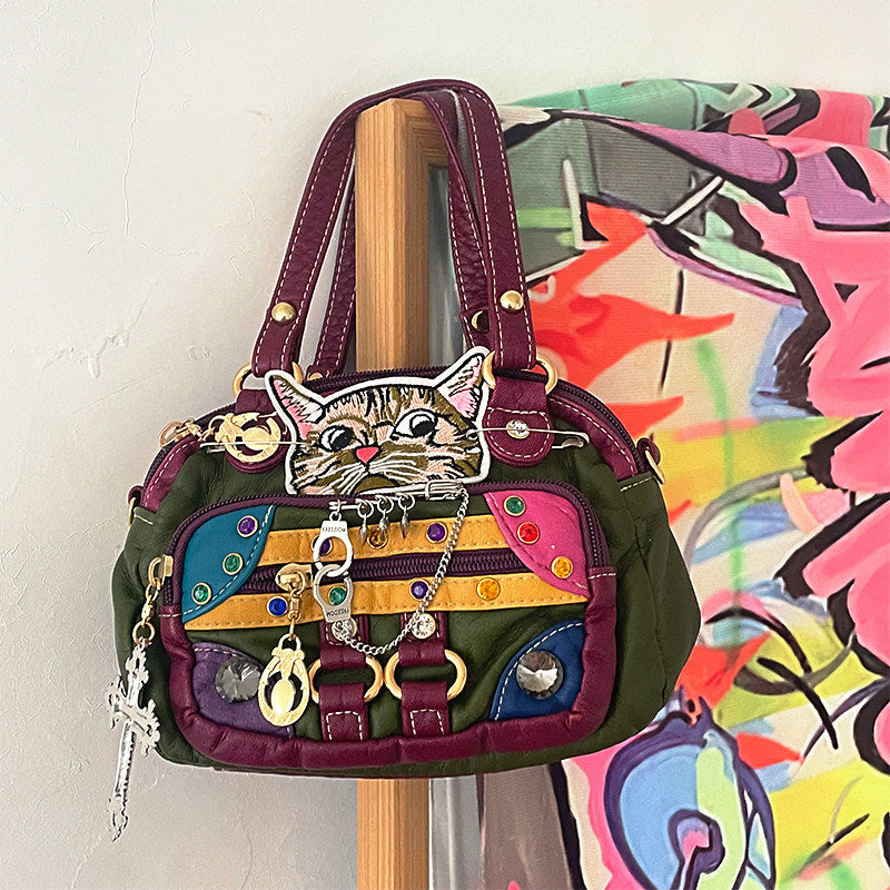 Vintage Y2K Cat Crossbody Bag - Hottie by Land Decora