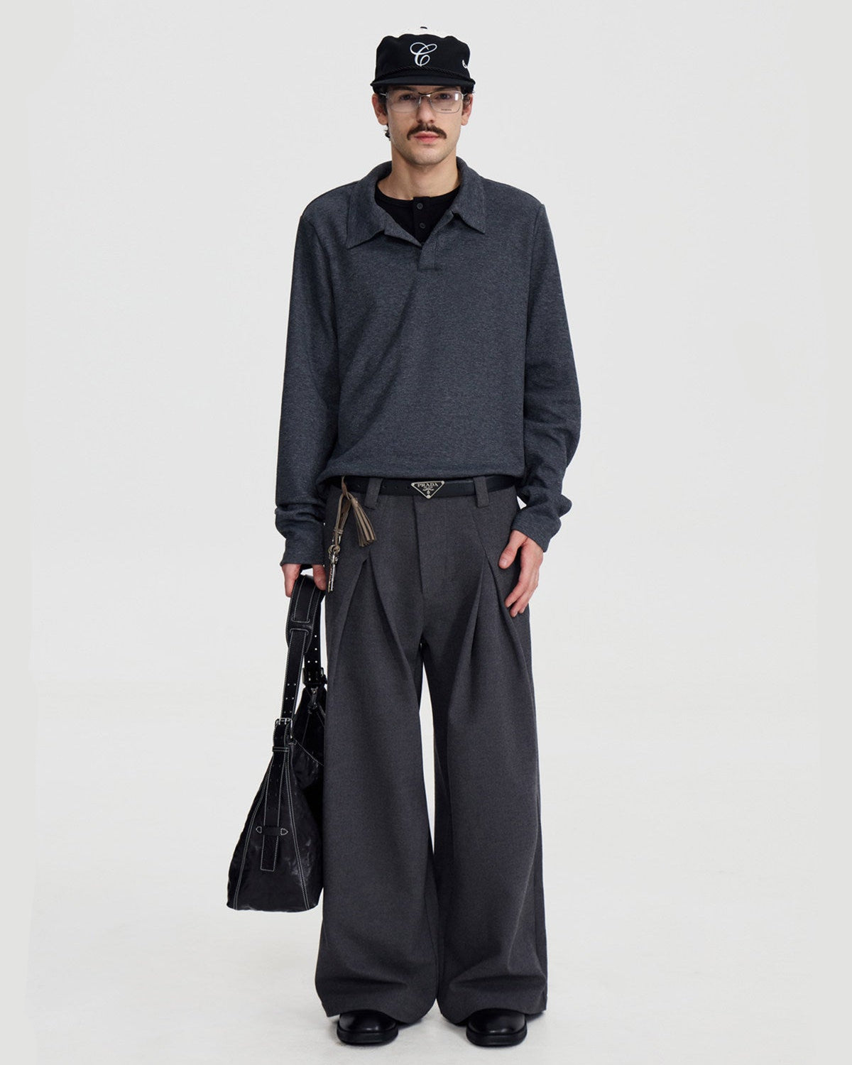 Waist Pleated Wide Trousers by OFFCULTURE