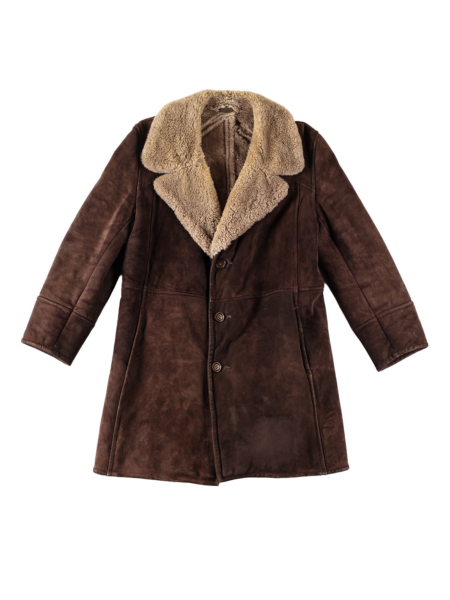 Vintage 70's Men Sheepskin Coat in Brown by Northern Grip