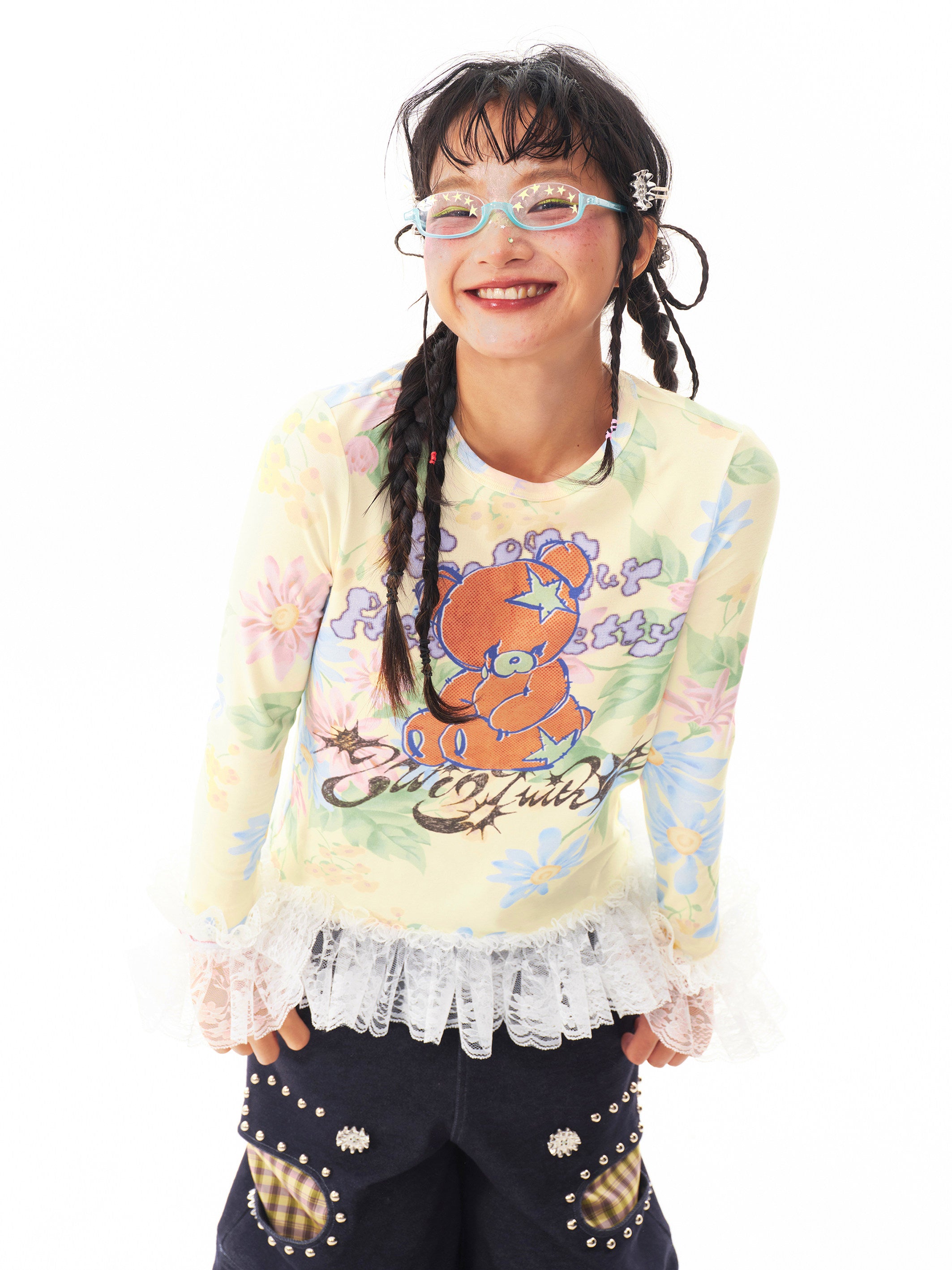 Kawaii Bear Lace Tee - sillysis by Land Decora