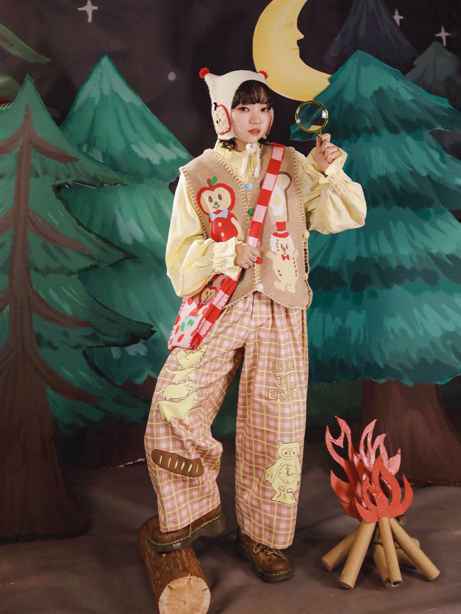 Harajuku Pants Lemaitre Band Wide Leg Pants Graphic Print Streetwear Meugler by Land Decora