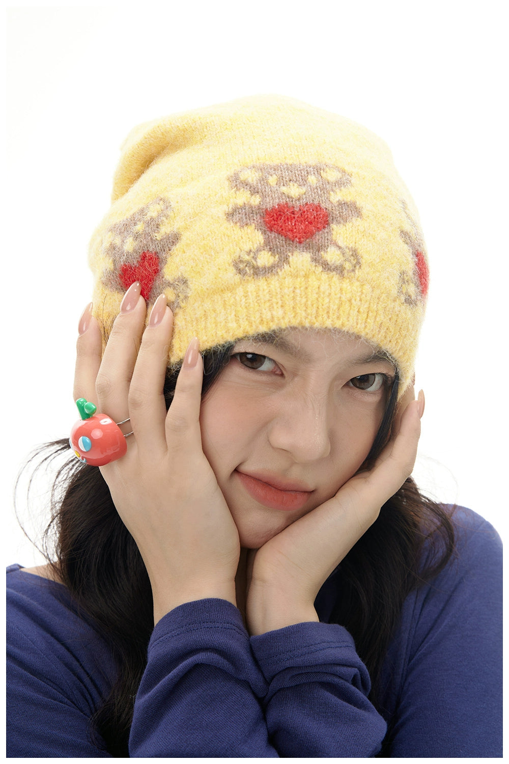 Harajuku Hat Yellow Bear Knit Hat Decora Fashion Hat Warm Hat | Tntntutu by Land Decora