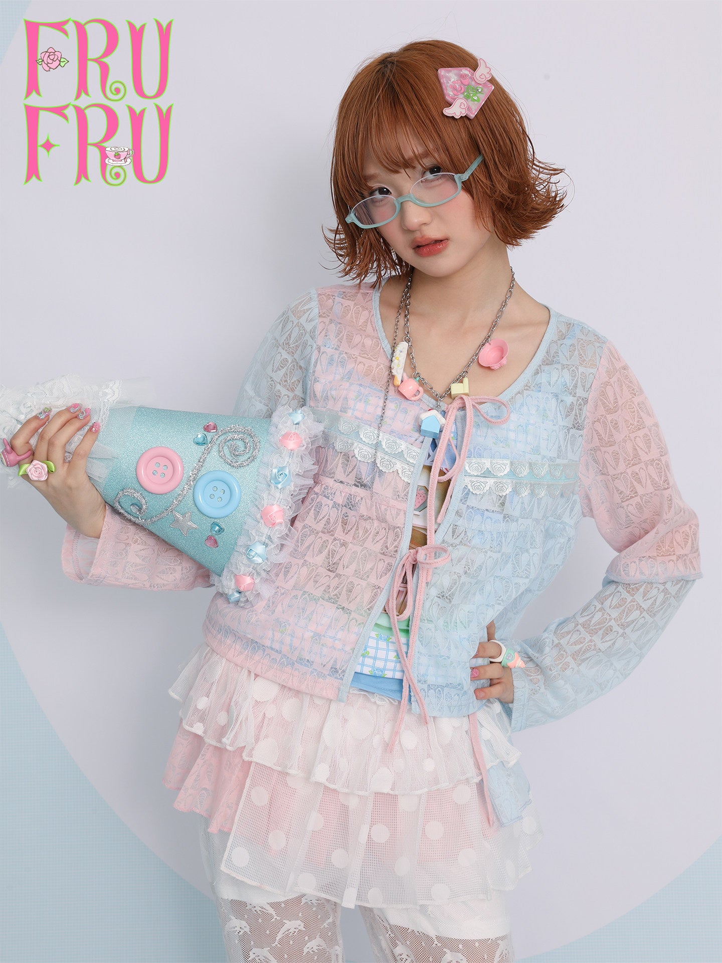 Pastel Color Block Sun Protection Cardigan Set - frufru by Land Decora