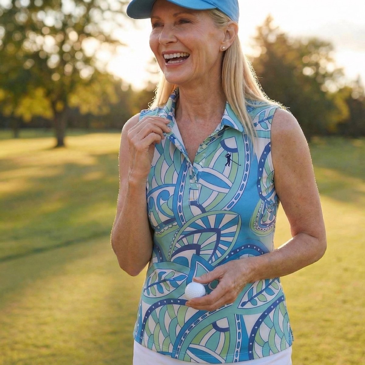 Spring Leaf Sleeveless Polo by Putter Girl