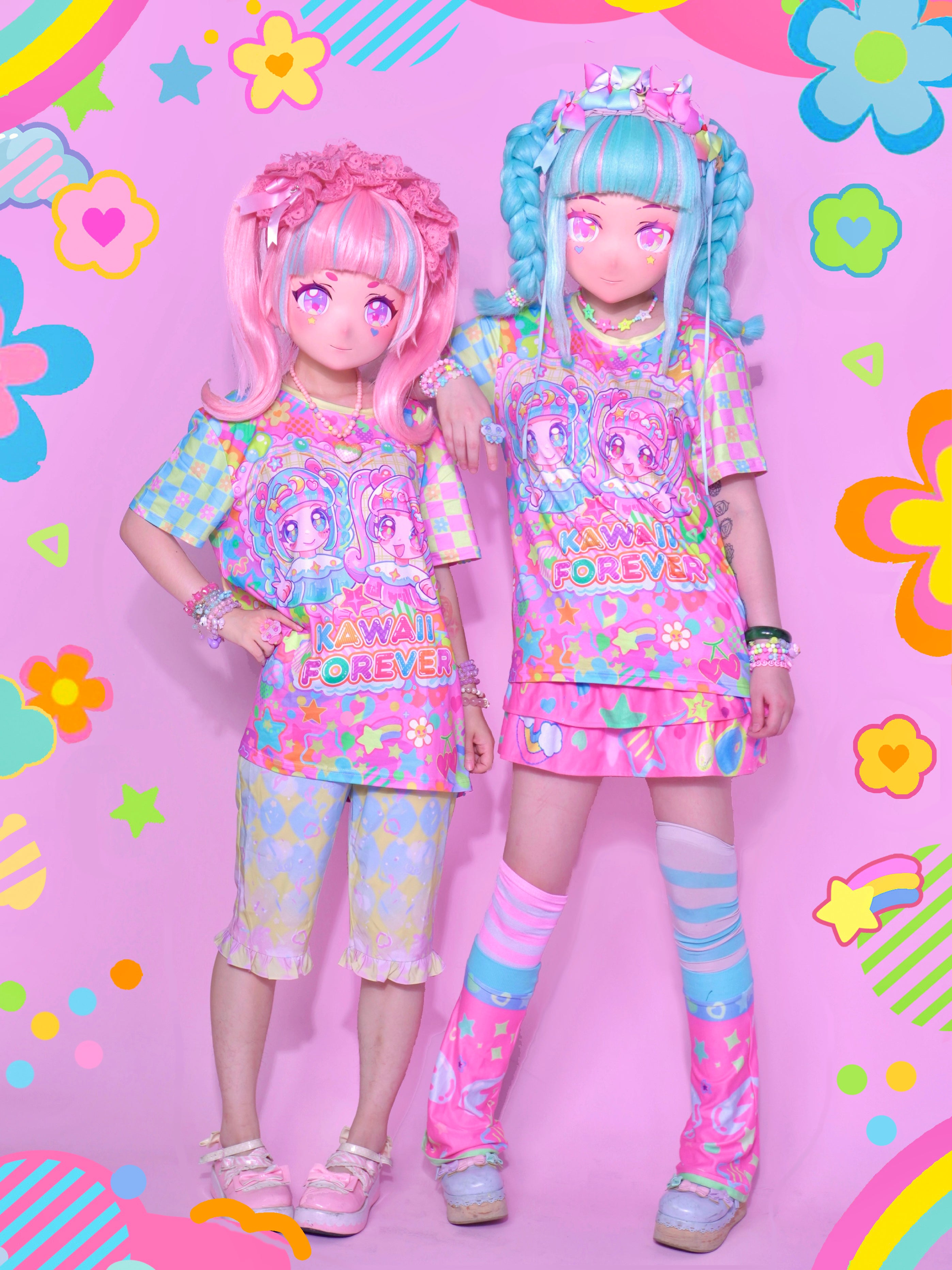 Dream Bubble Pink Heart Floral Decora Modal T-Shirt by Land Decora