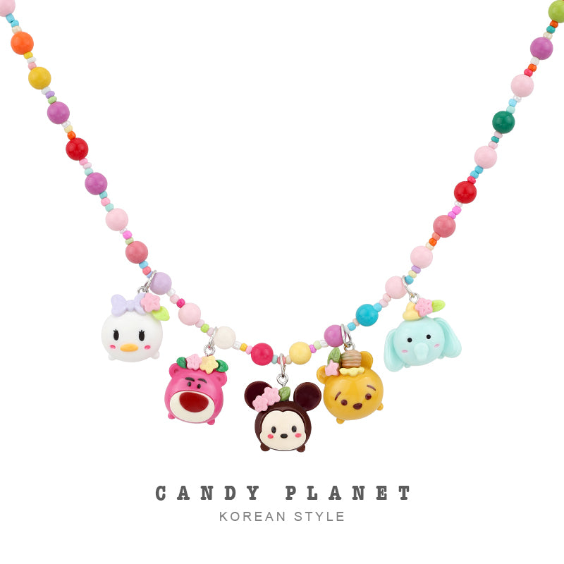 Decora Kei Mickey Head Colorful Beaded Necklace - Candy Planet by Land Decora