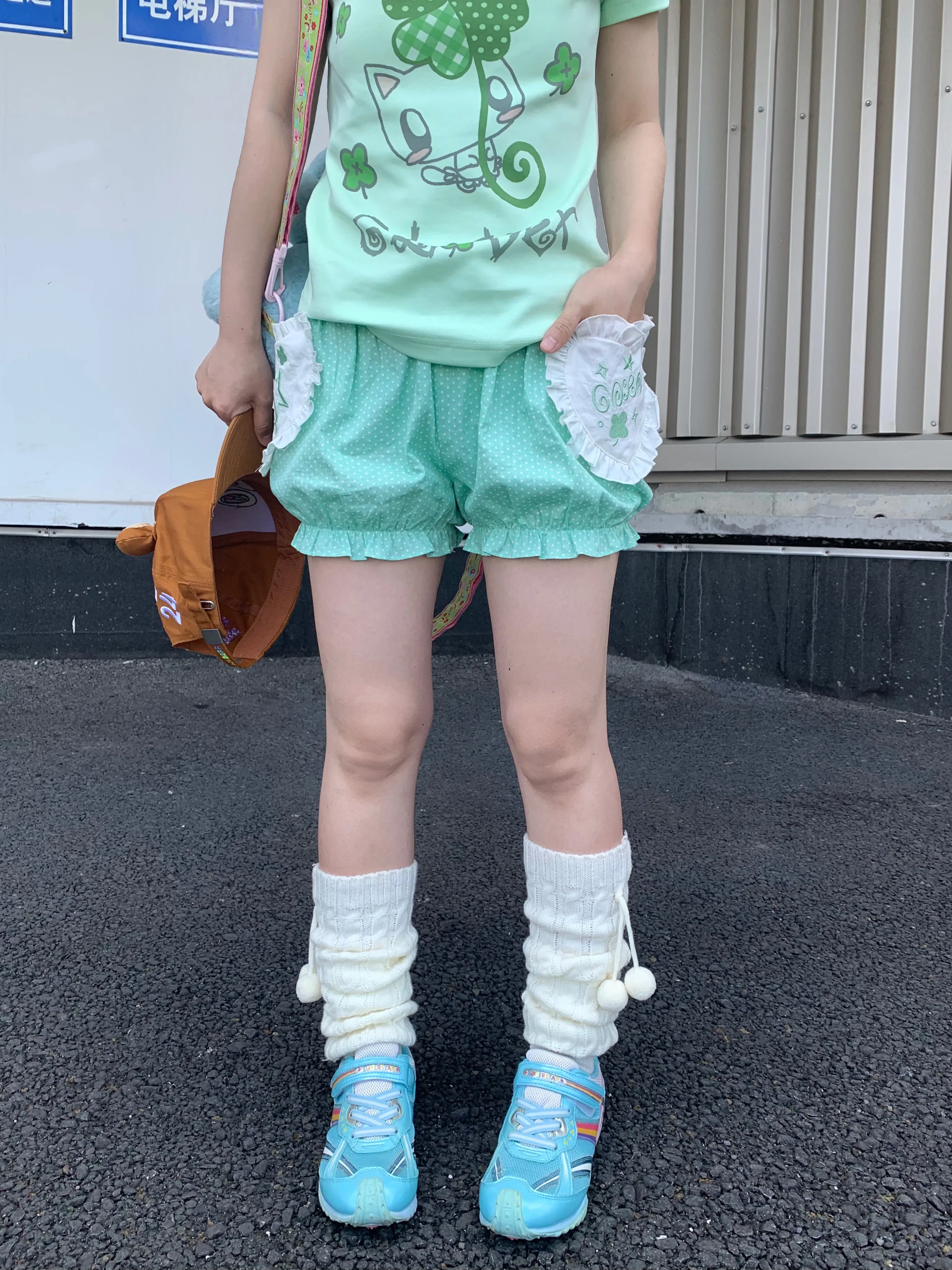 Kawaii Clover Embroidered Bloomers - CokoStore by Land Decora