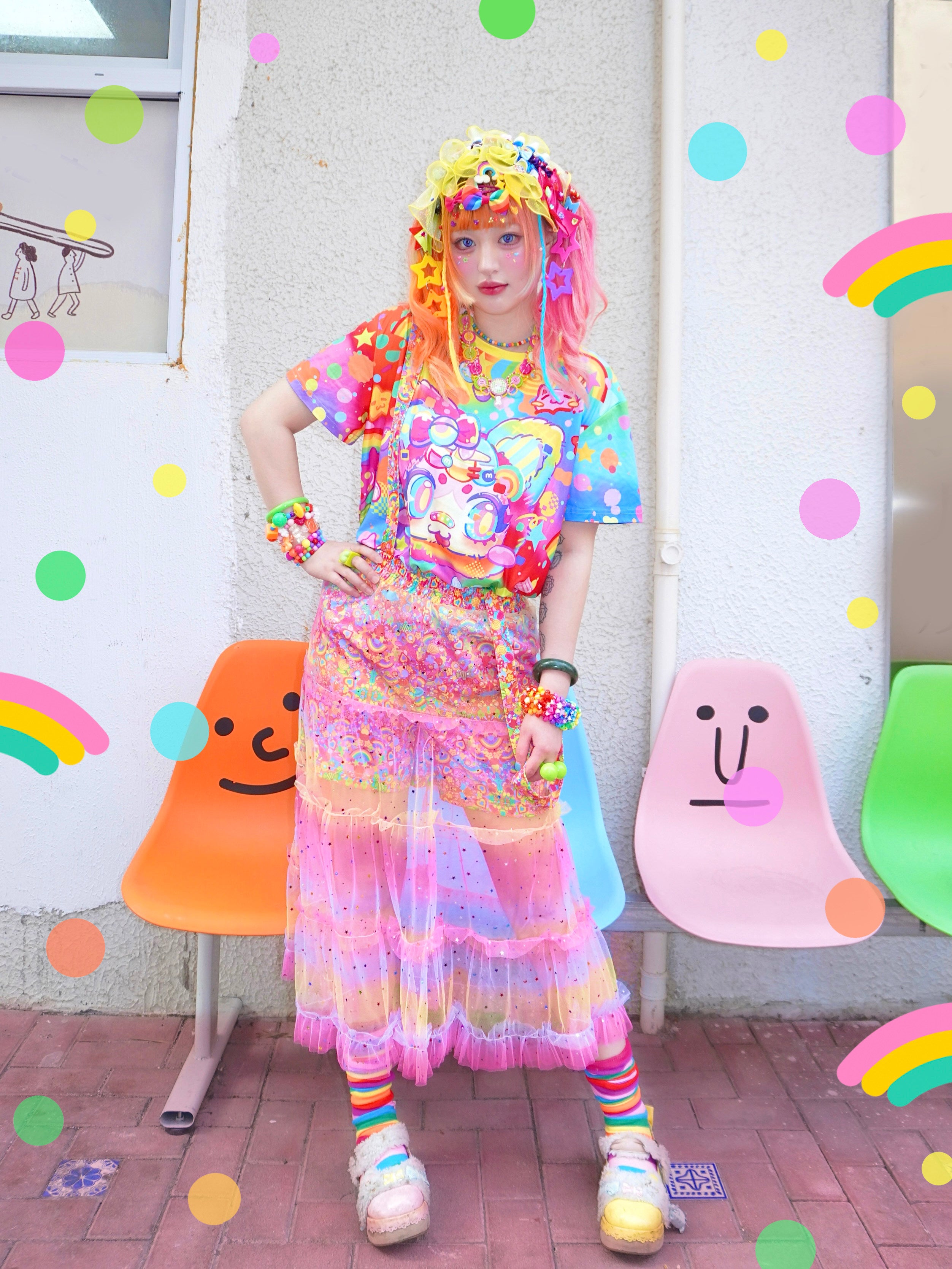 Pastel Gradient Tulle Suspender Skirt - Dream Bubble by Land Decora