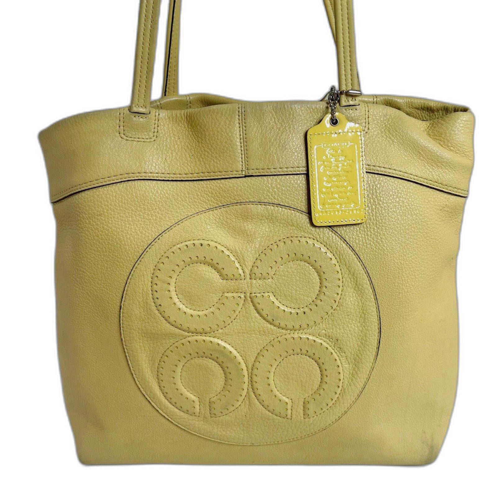 RARE Coach Julia Terry Tote in Butter Yellow Light Yellow Monogram Sho by Hot Girl Secondhand