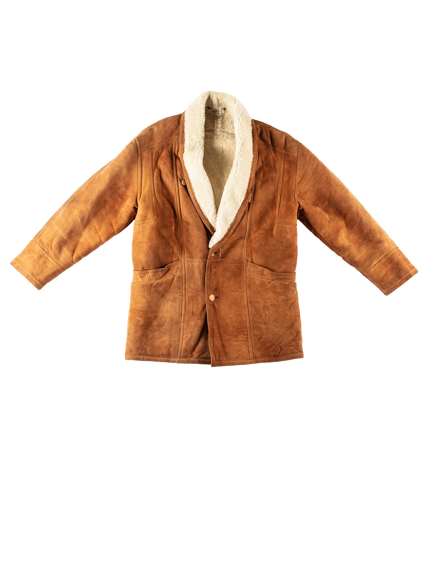 Vintage 80's Men Sheepskin Coat in Brown by Northern Grip