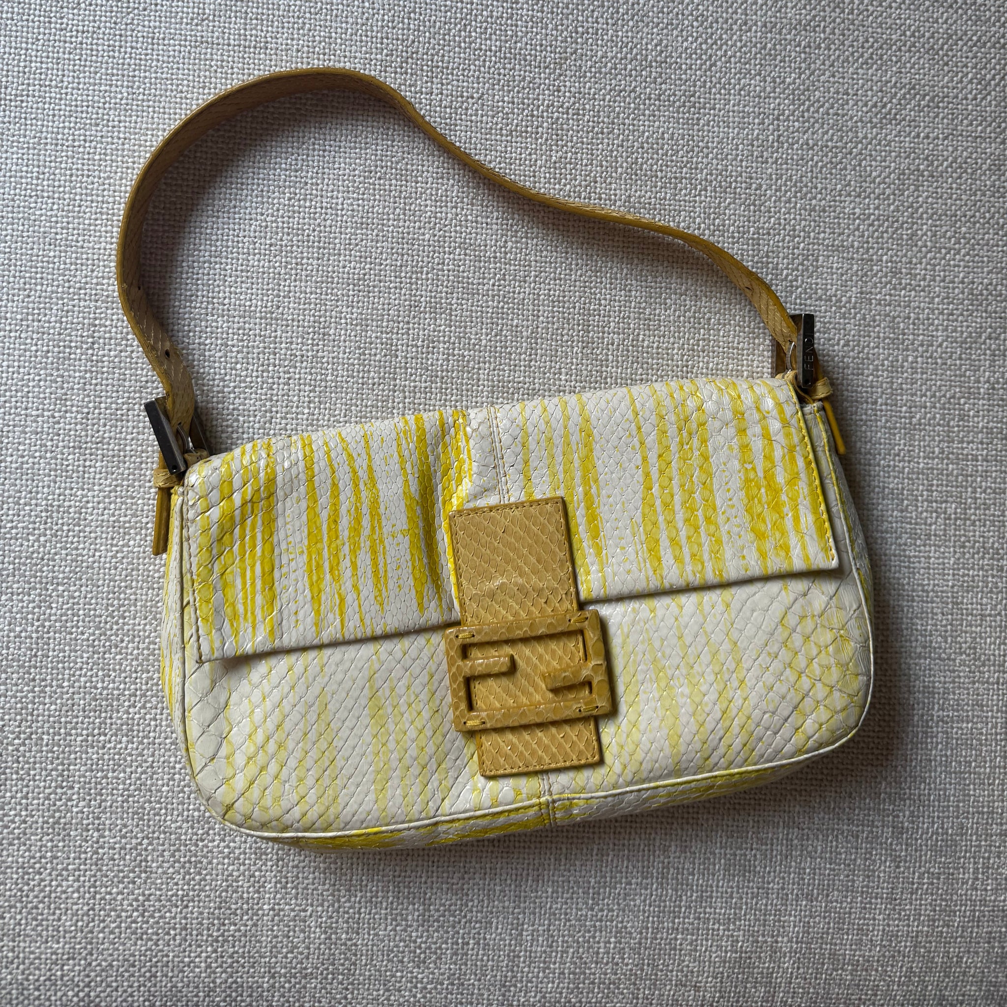 Fendi Baguette Yellow Python by The Vintage New Yorker