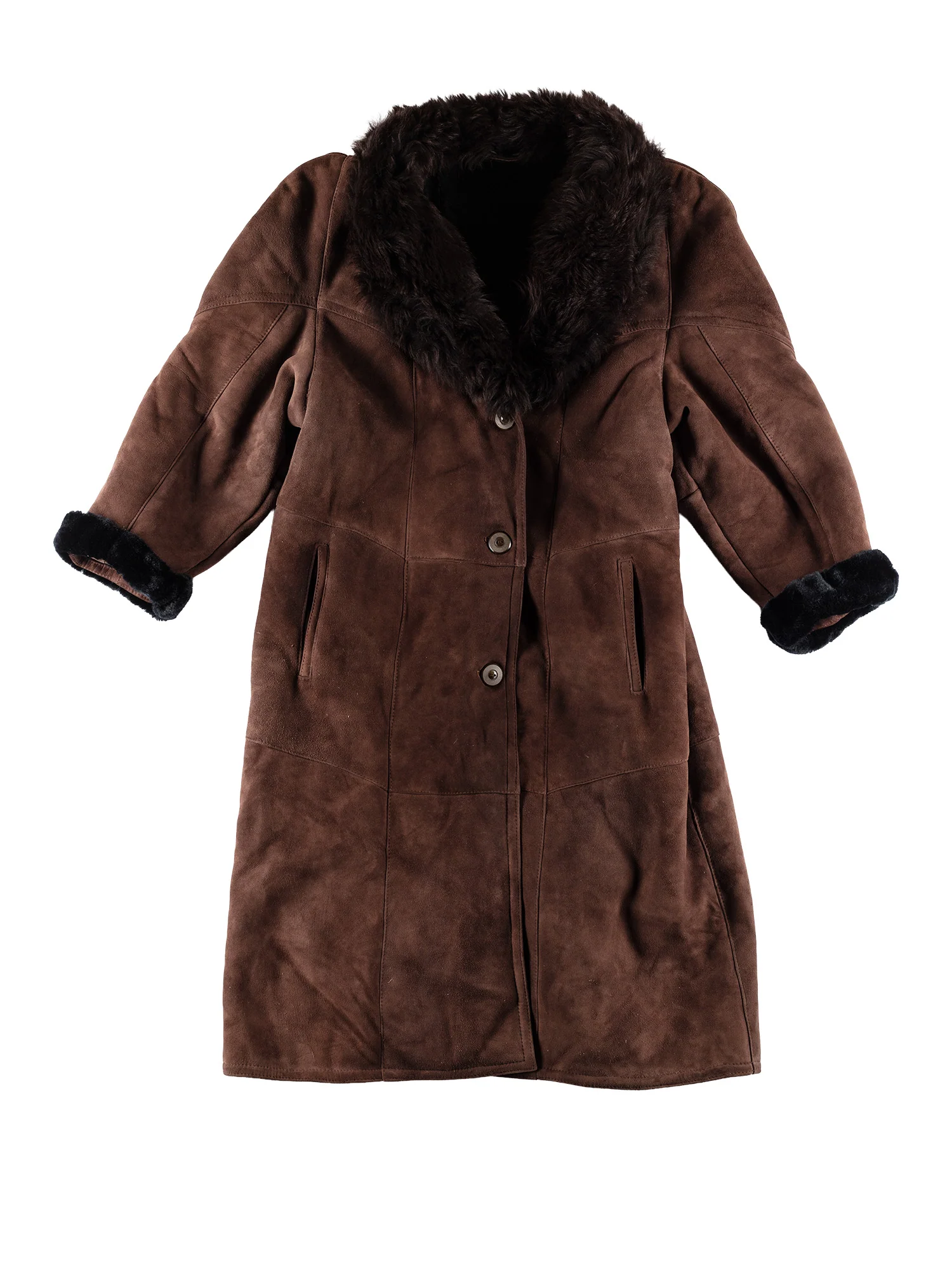 Vintage 70's Women Penny Lane Sheepskin Coat in Brown by Northern Grip