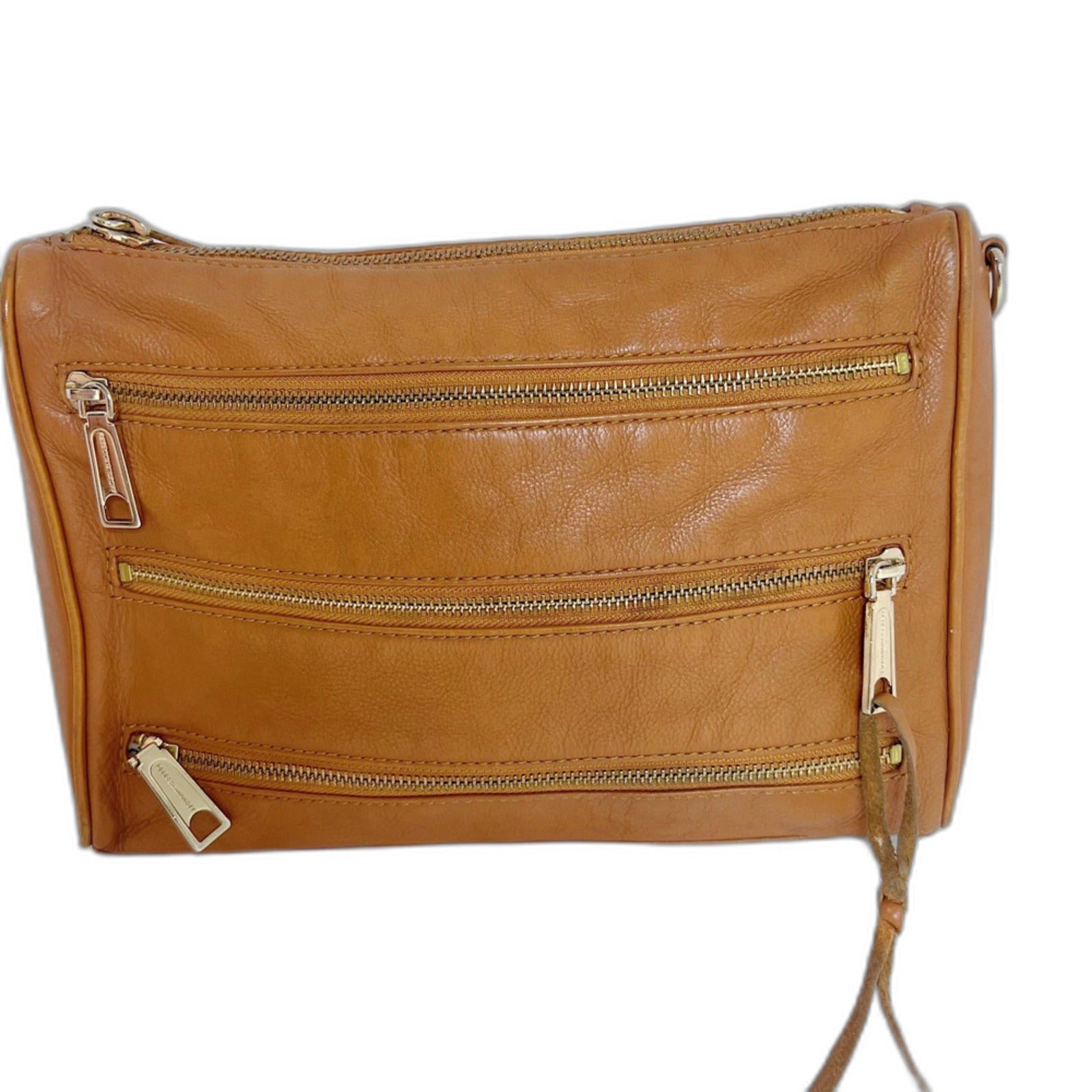 Rebecca Minkoff Mini 5 Zip Convertible Crossbody Bag Tan Leather Purse by Hot Girl Secondhand