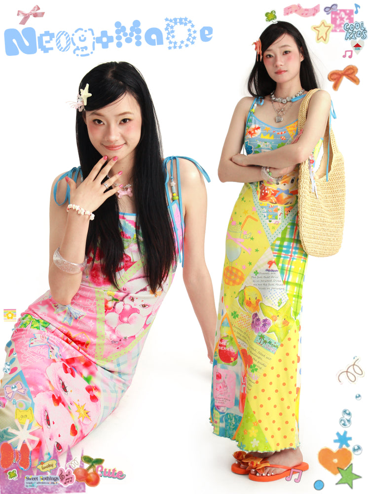 NeogoMade Bunny & Deer Dress | Harajuku Sweet Reversible Beaded Strap by Land Decora