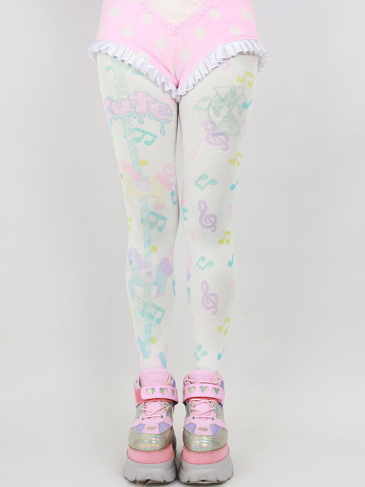 Decora Tights Colorful Carousel Harajuku - NIHON KIDS by Land Decora