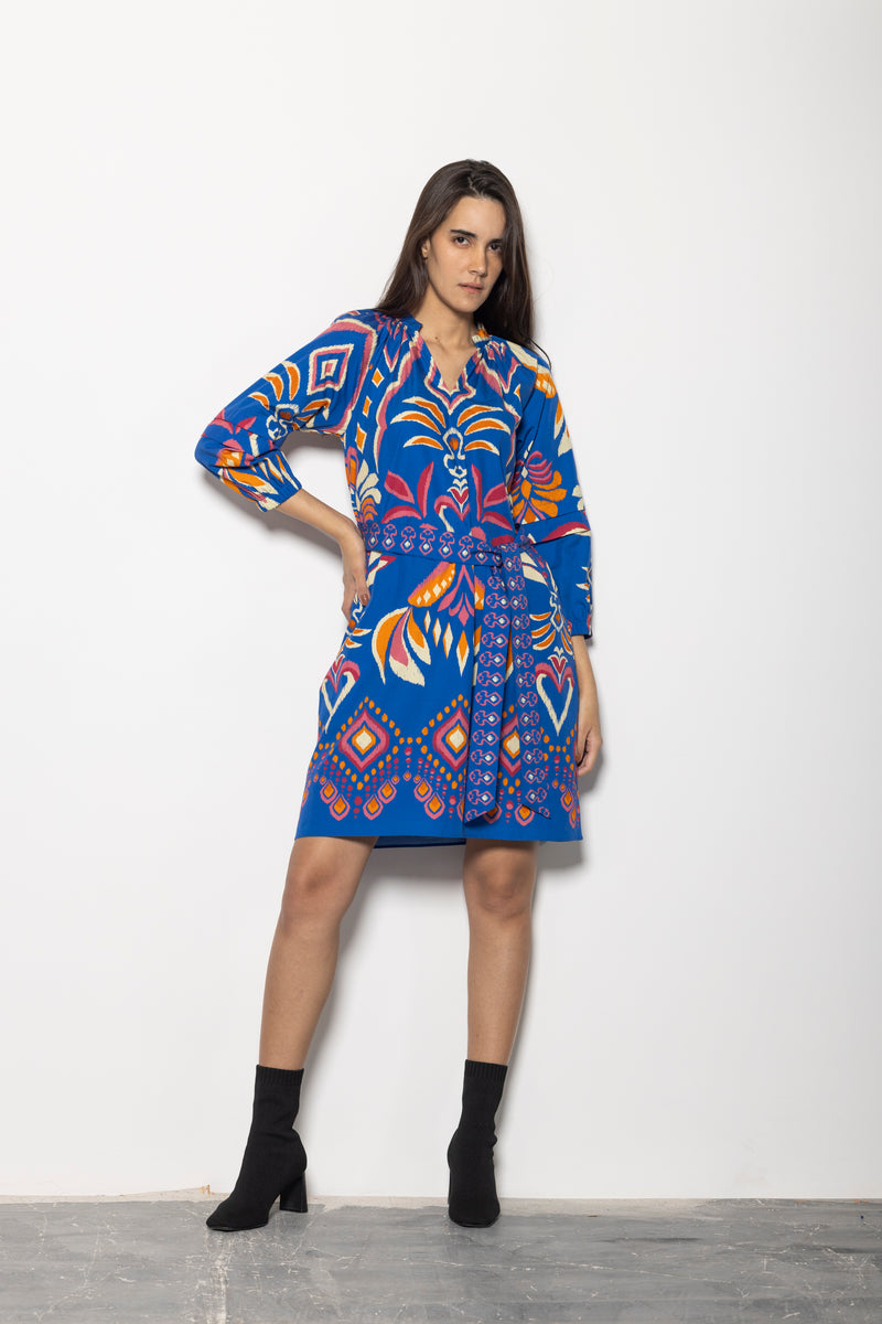 COBALT IKAT GIA DRESS by Maude Vivante