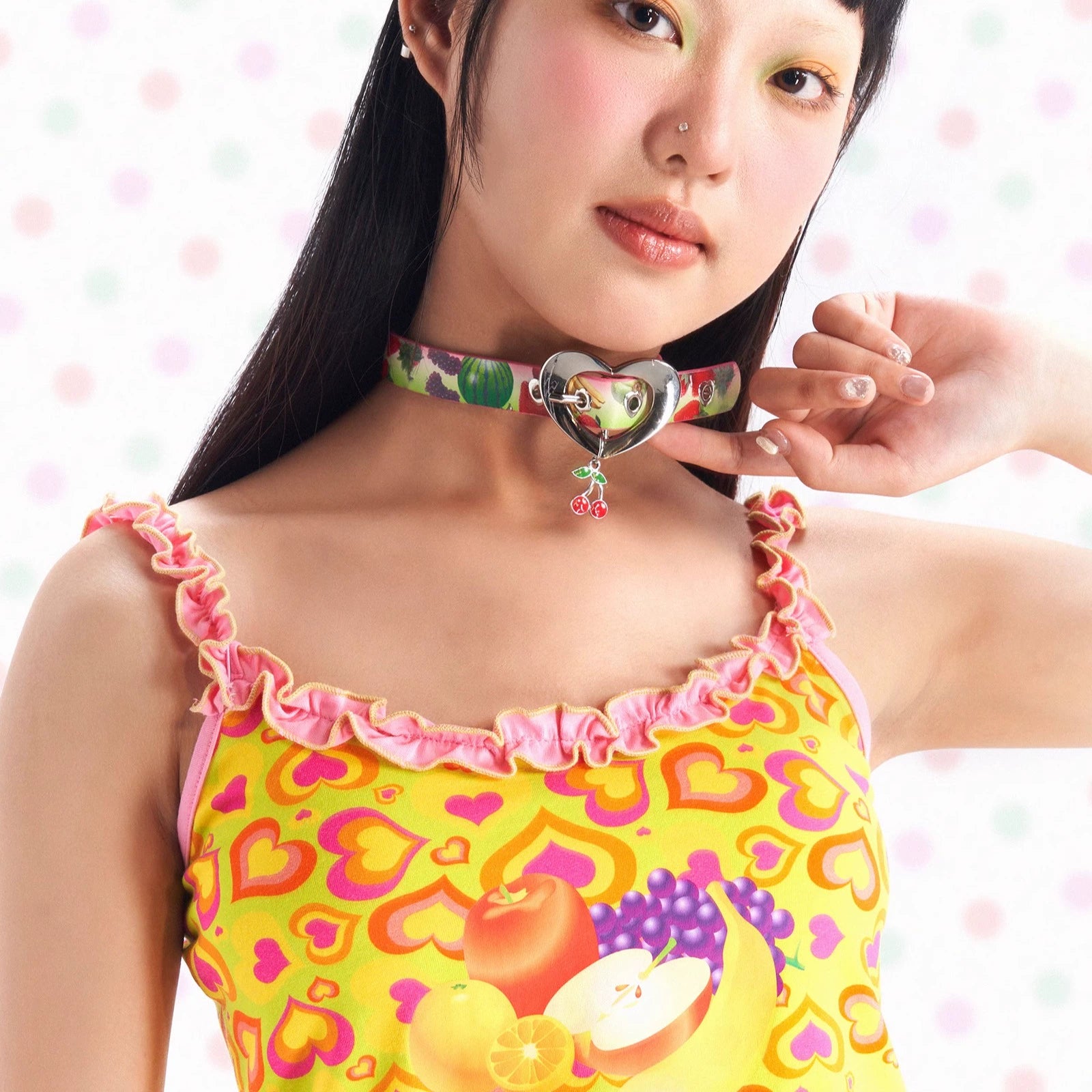 Harajuku Choker Fruits Printed Choker - Fruits by Land Decora