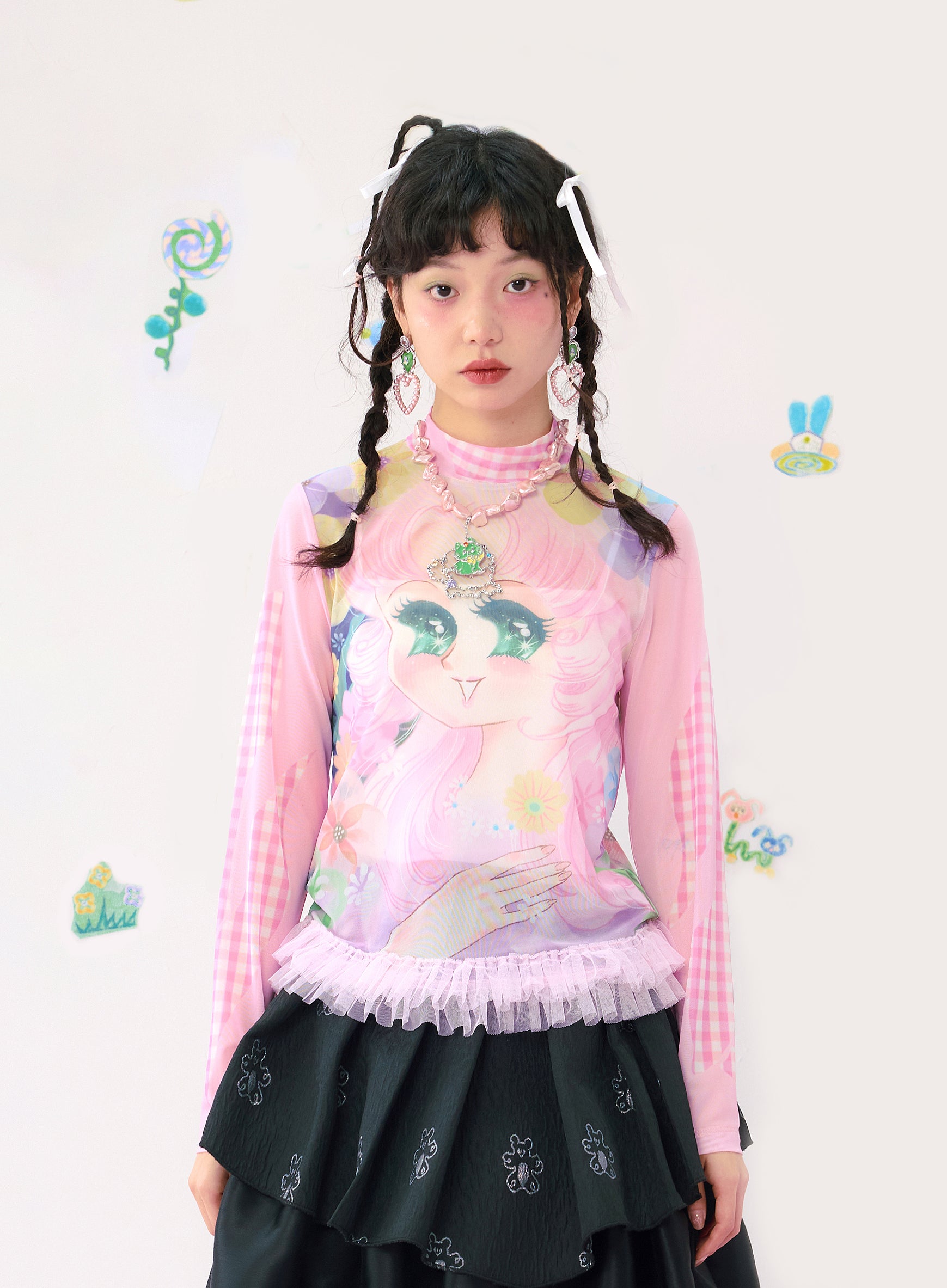 Harajuku Shirt Pink Mesh Lightweight Breathable UV Protection Shirt – HELPHELP by Land Decora