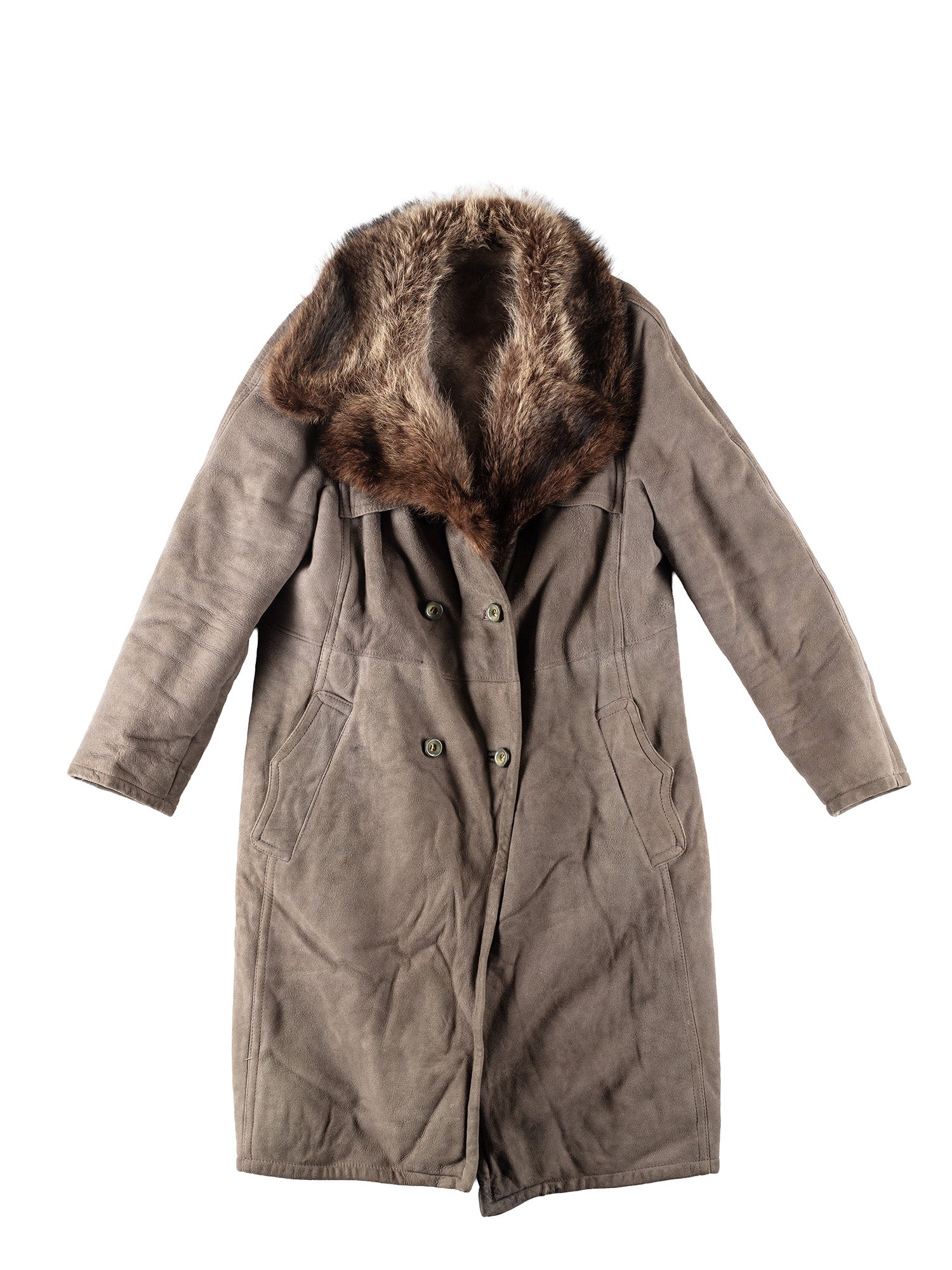 Vintage 80's Women Sheepskin Coat in Gray by Northern Grip