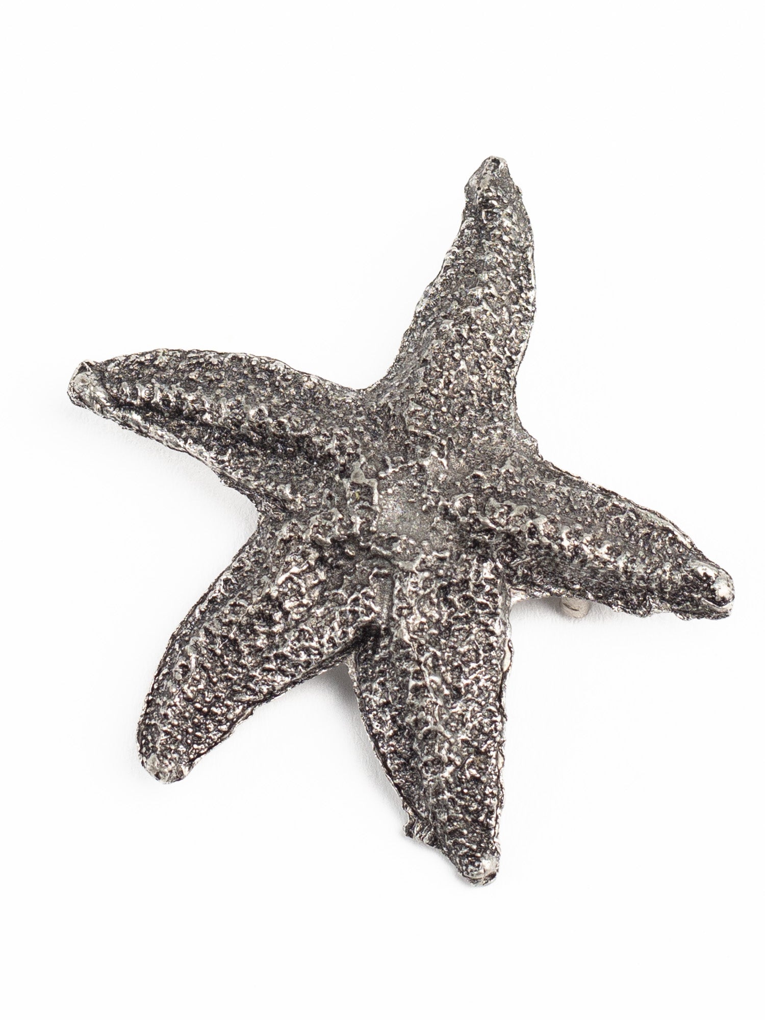 Vintage 80s Metzke Pewter Starfish Brooch – Nautical Marine Life Pin by Northern Grip