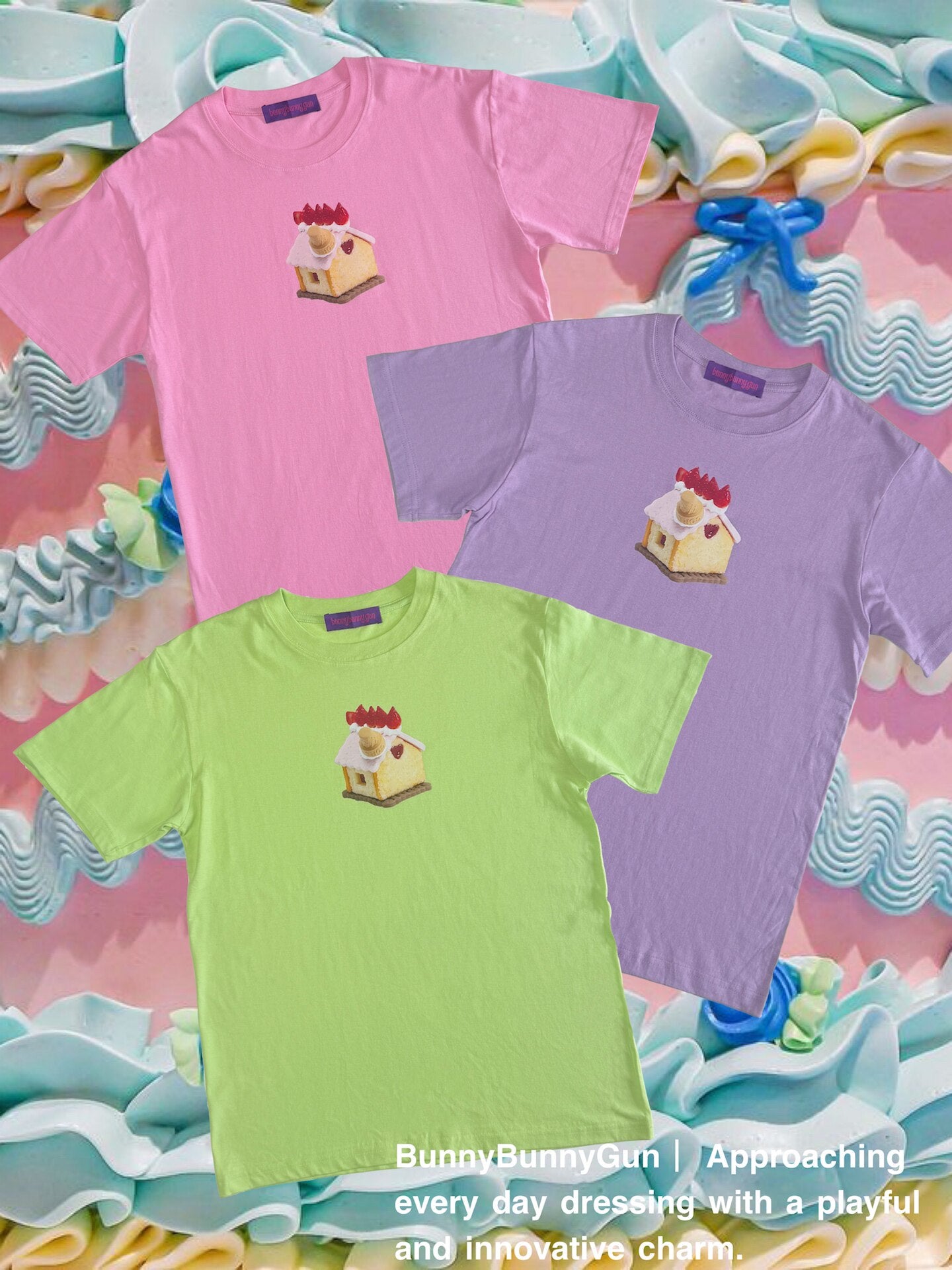 Kawaii Harajuku Cotton Tee - bunnybunnygun by Land Decora