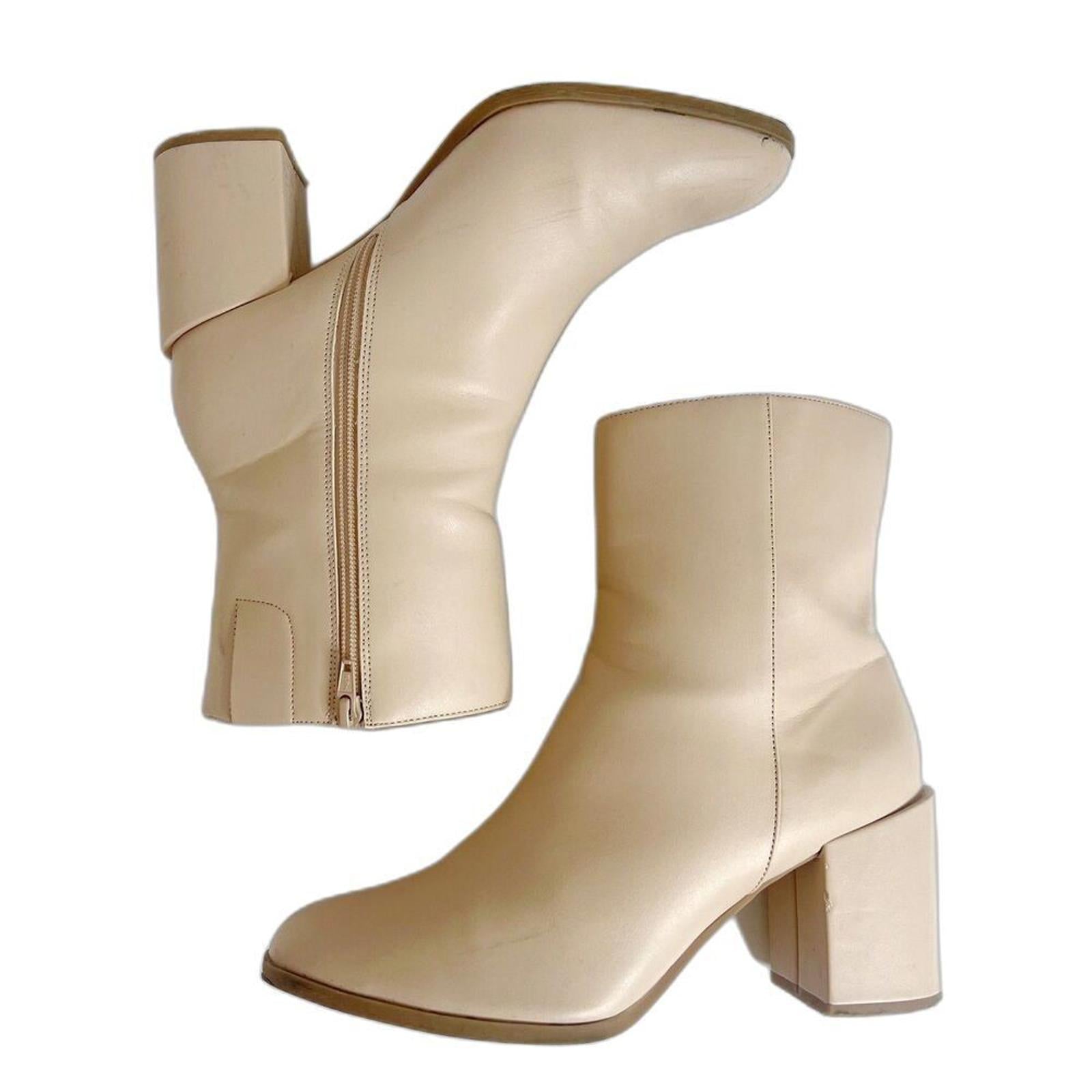 A New Day Janelle Dress Boots Cream Gogo Boots Women's Size 10 by Hot Girl Secondhand