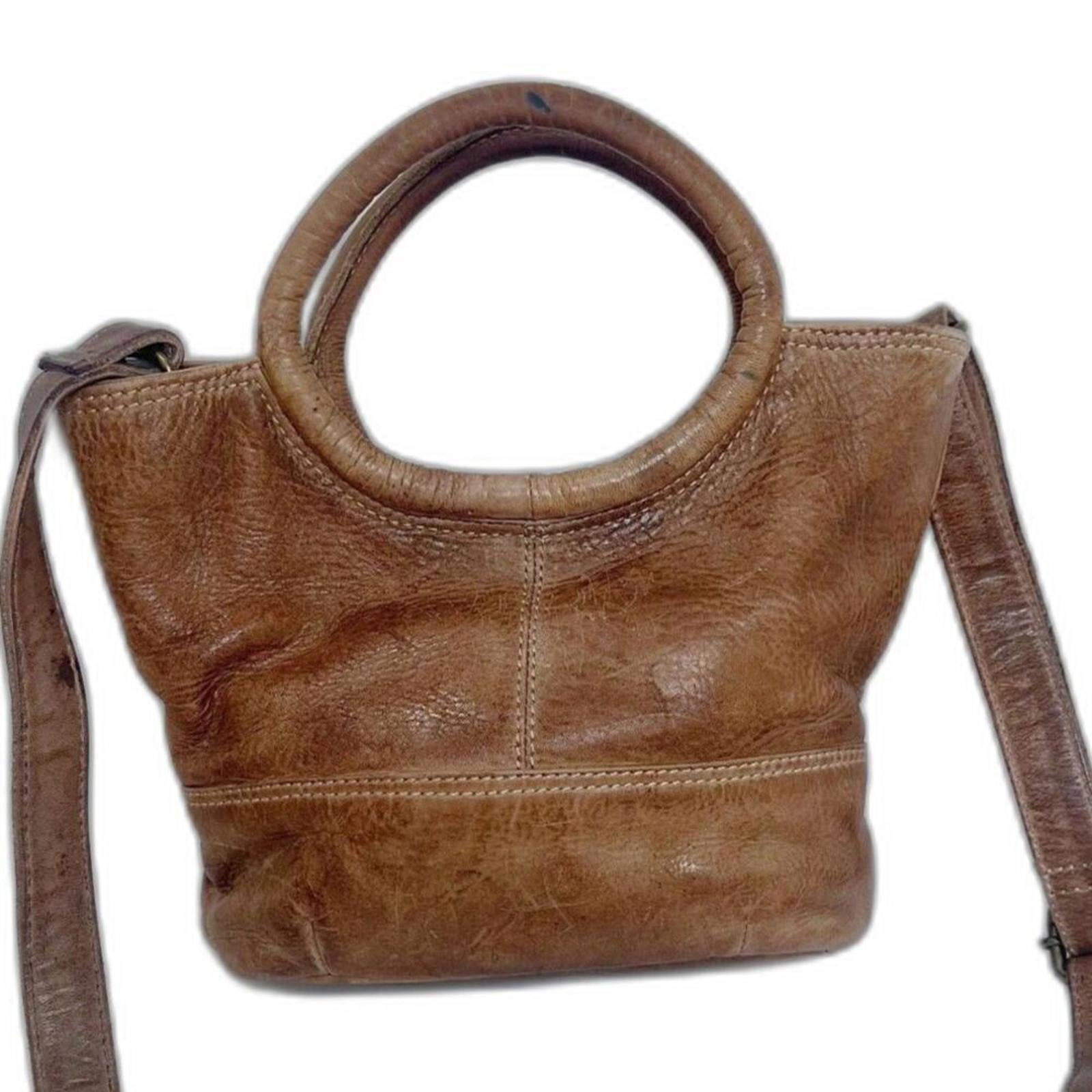 R.P.S. Rock Paper Scissors Brown Leather Distressed Mini Bag Crossbody by Hot Girl Secondhand