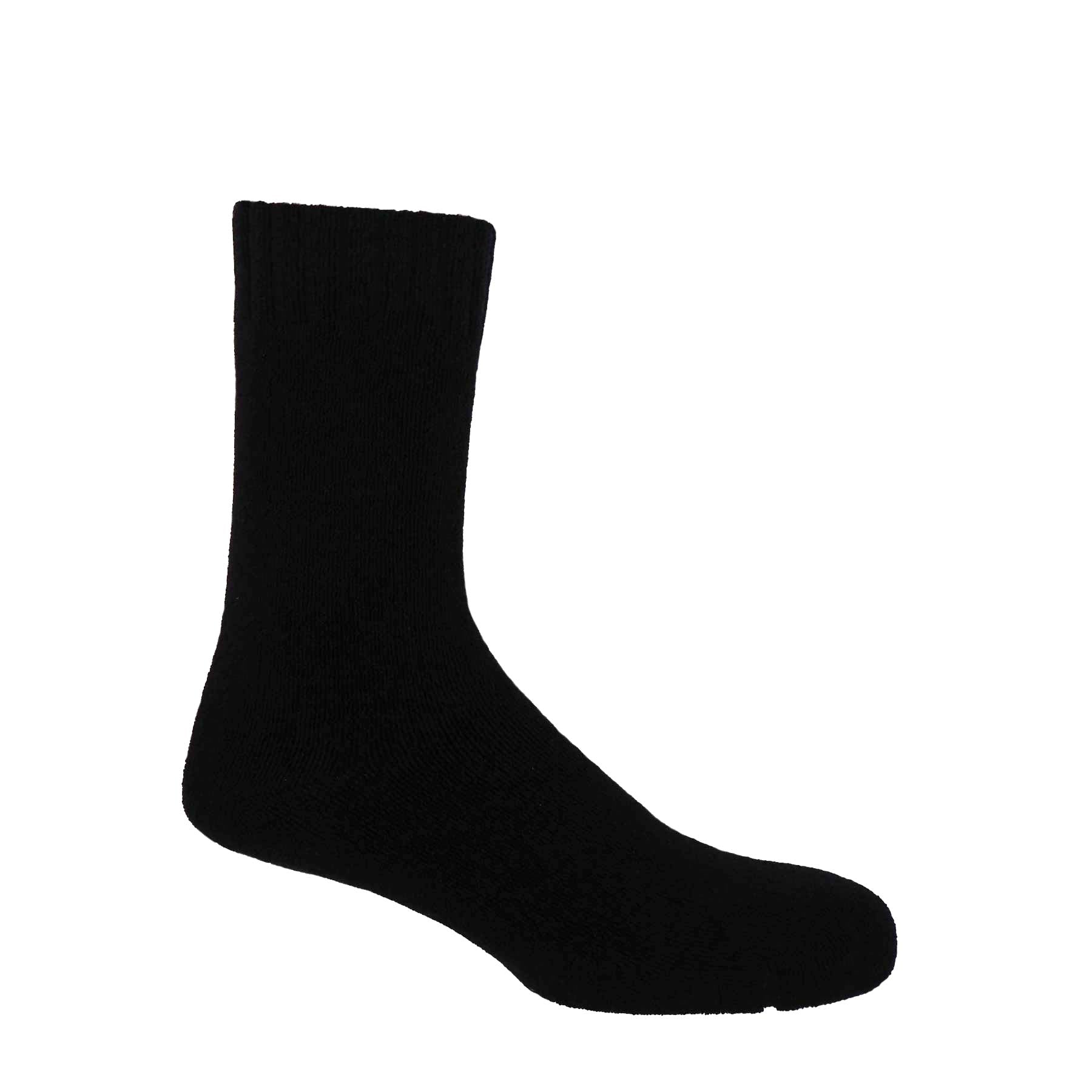 Ribbed Cuff Men's Bed Socks - Black by Peper Harow