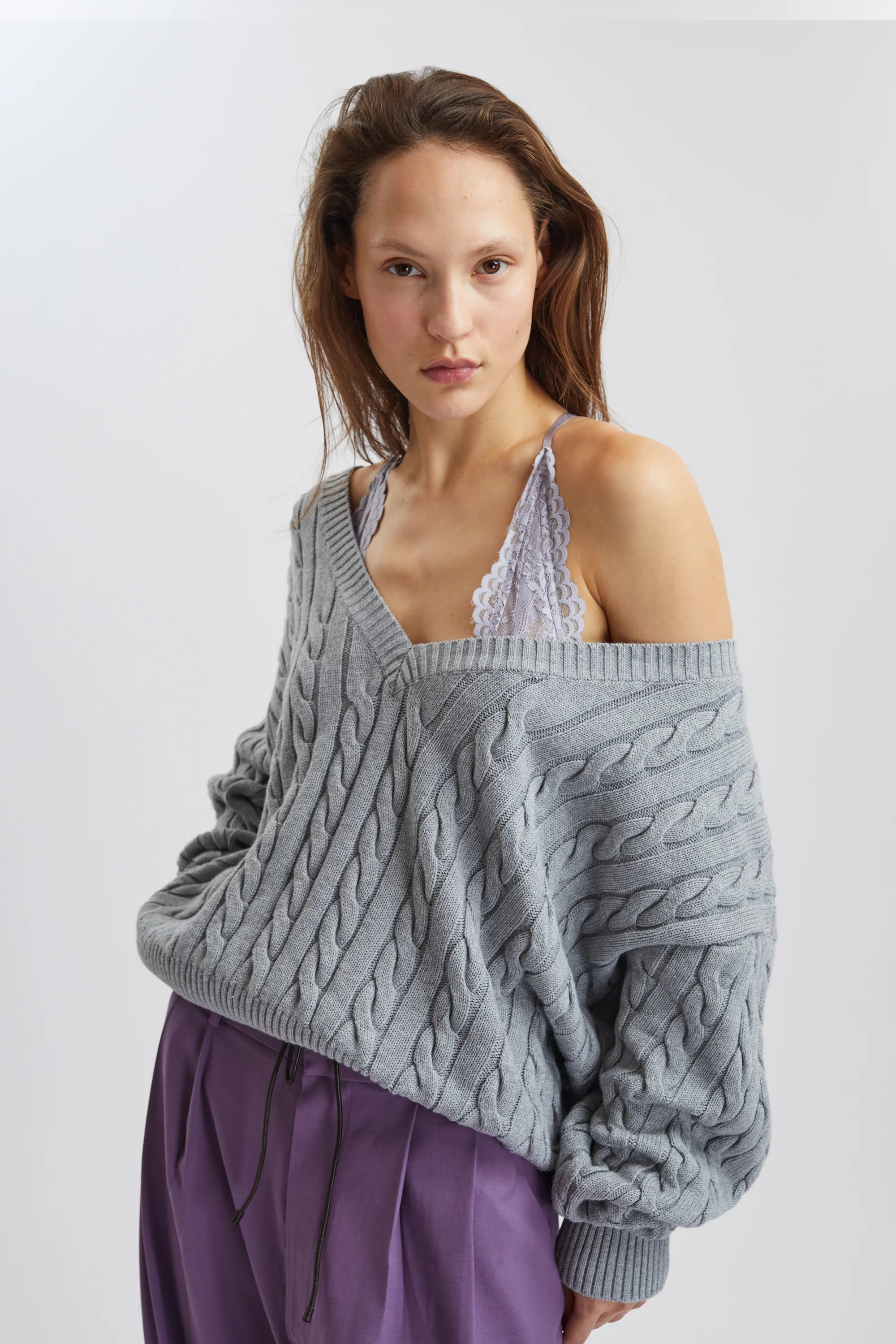 Mother of All Deep V Knitted Braids Top by Sierra Deene