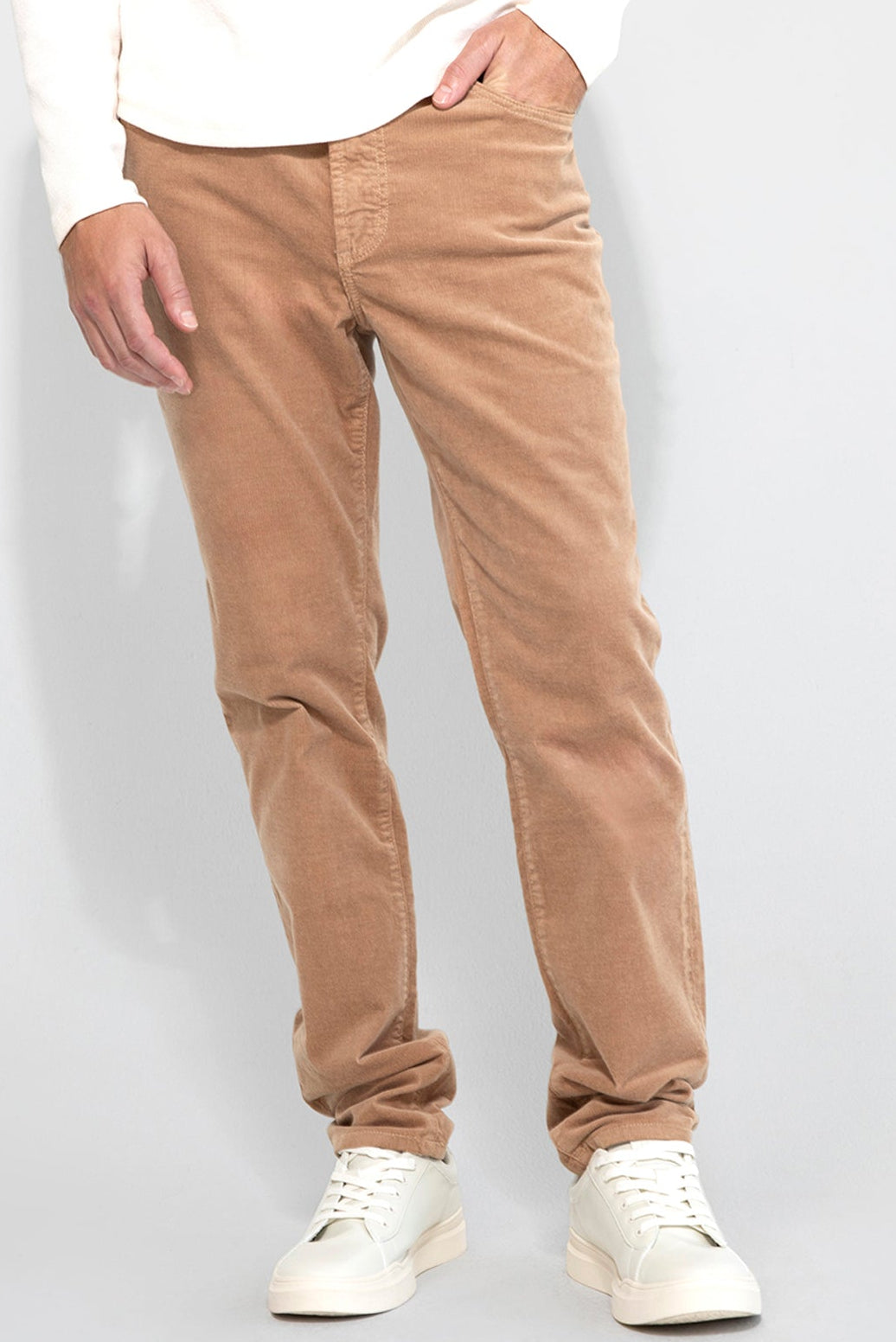 Brando Needle Cord Khaki Stretch Slim Jean by MONFRERE
