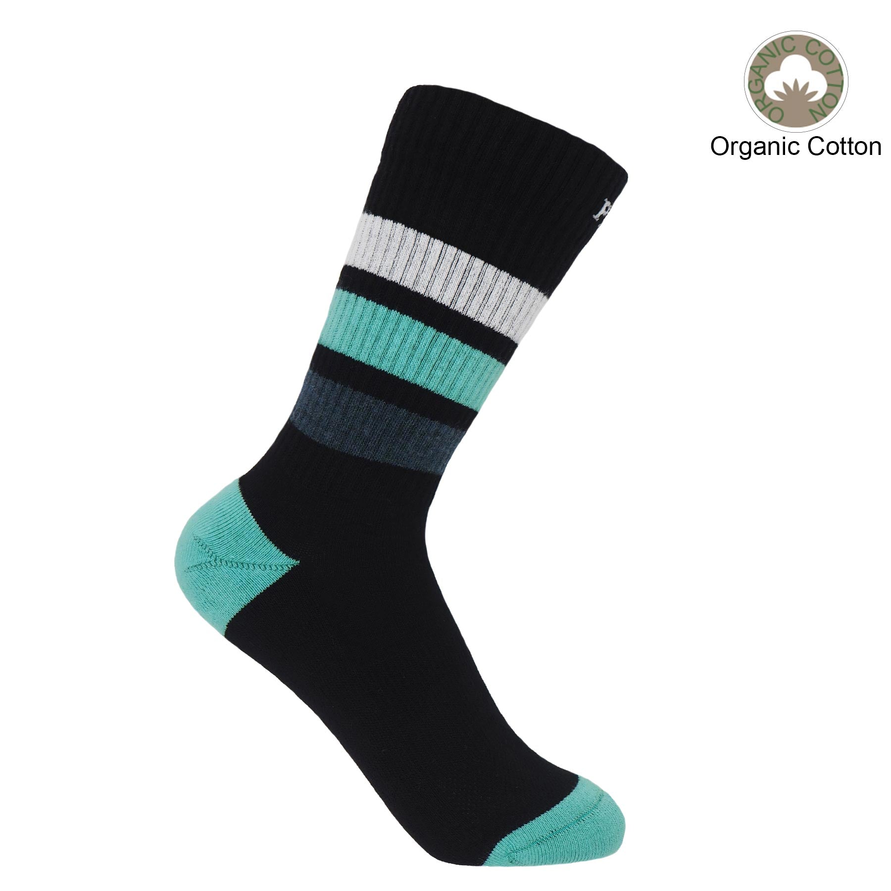 Striped Organic Women's Sport Socks - Black by Peper Harow